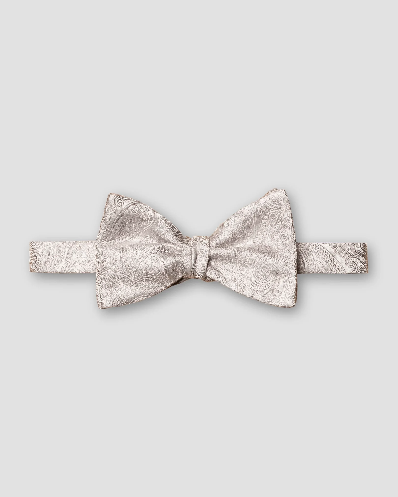 Eton - gray paisley silk wedding bowtie self tied
