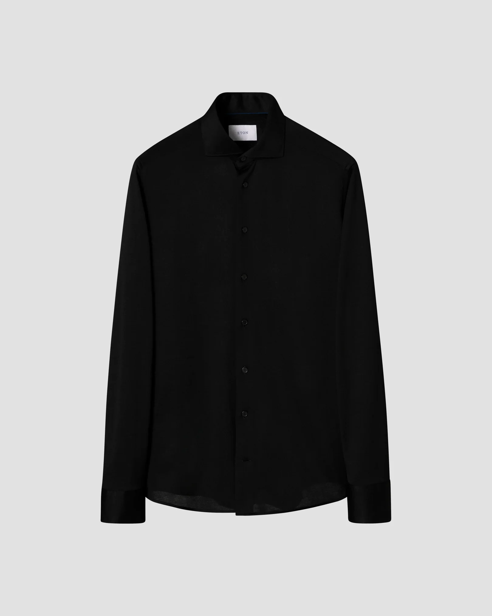 Eton - black filo di scozia knit shirt 261