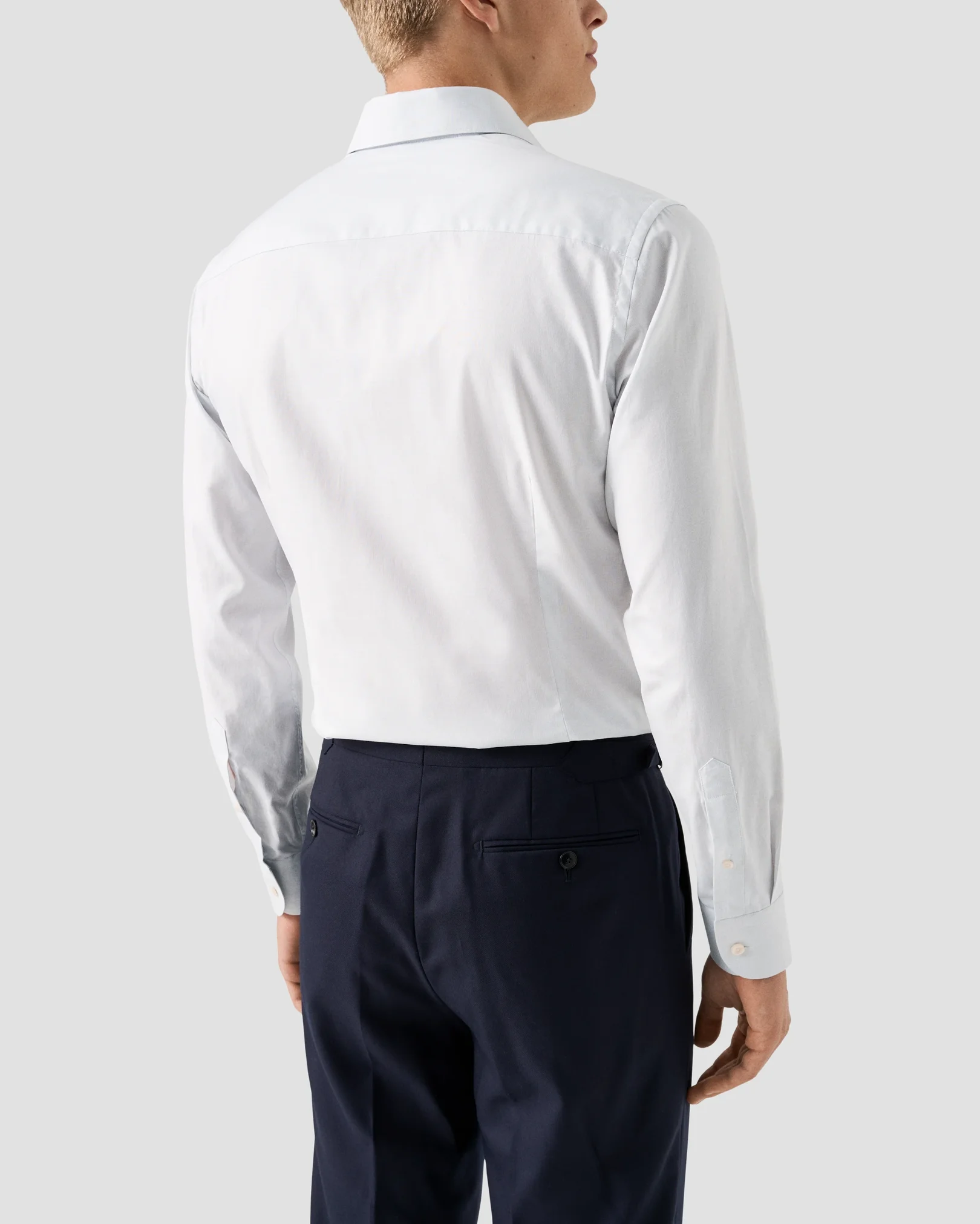 Eton - solid signature oxford shirt wide spread rounded single