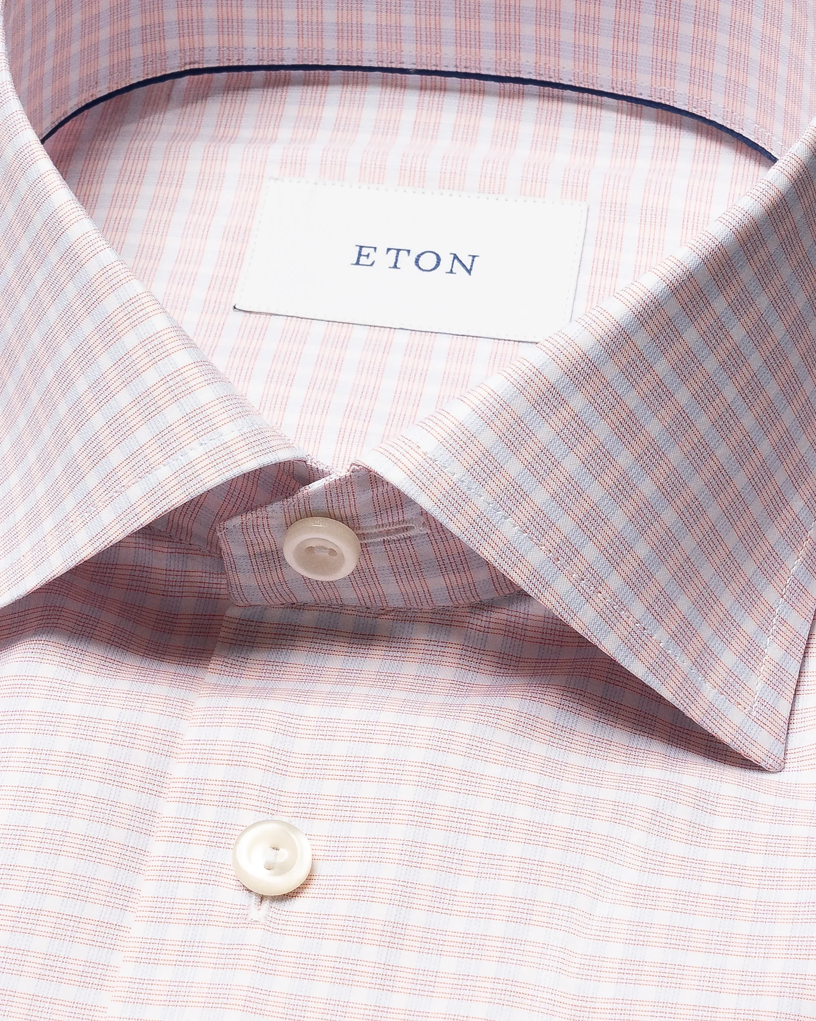 Eton - orange check fine twill shirt