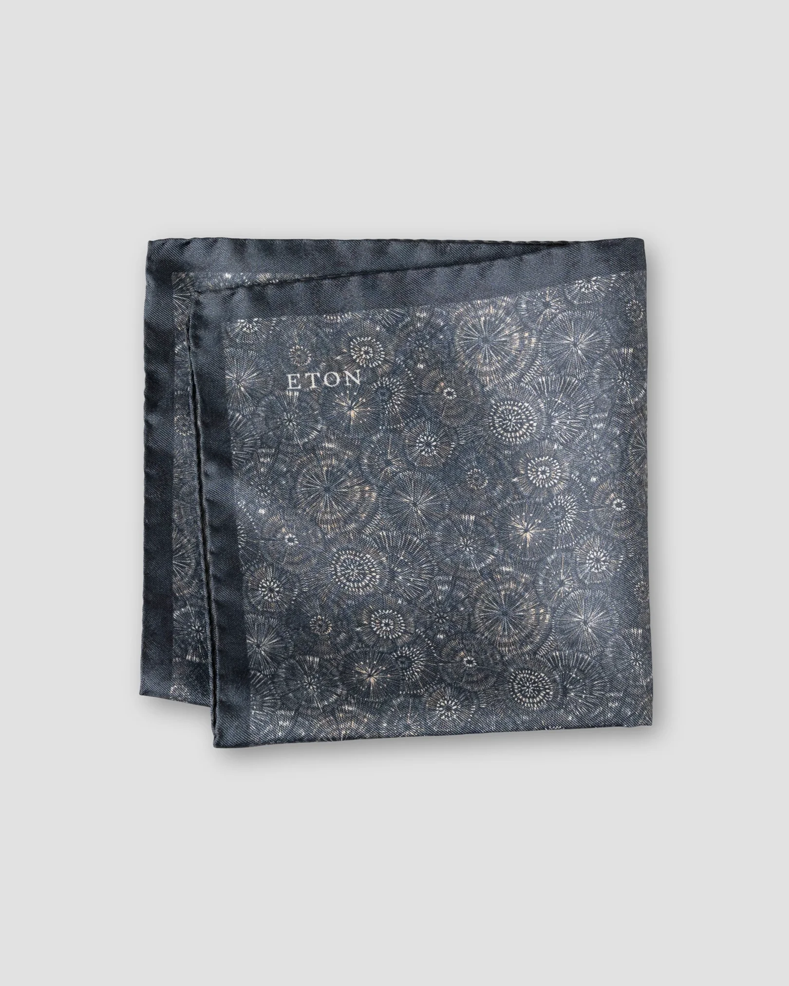 Eton - dark blue motif silk pocket square