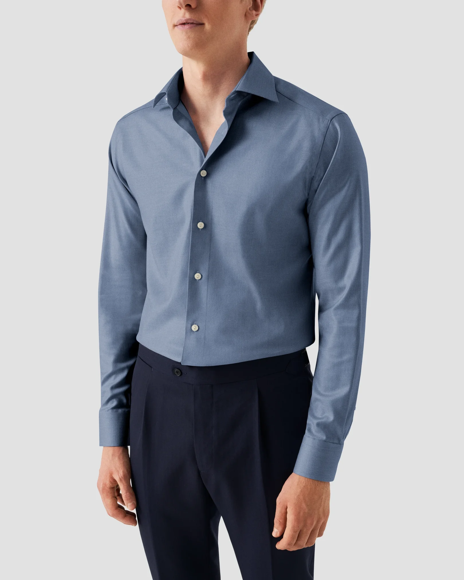 Eton - Mélange Solid Cotton TENCEL™ Lyocell Shirt