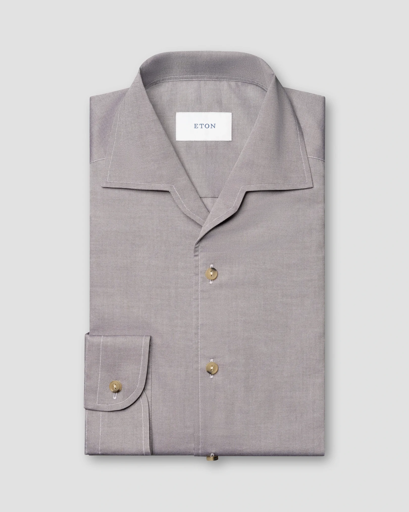 Eton - dark purple solid oxford shirt