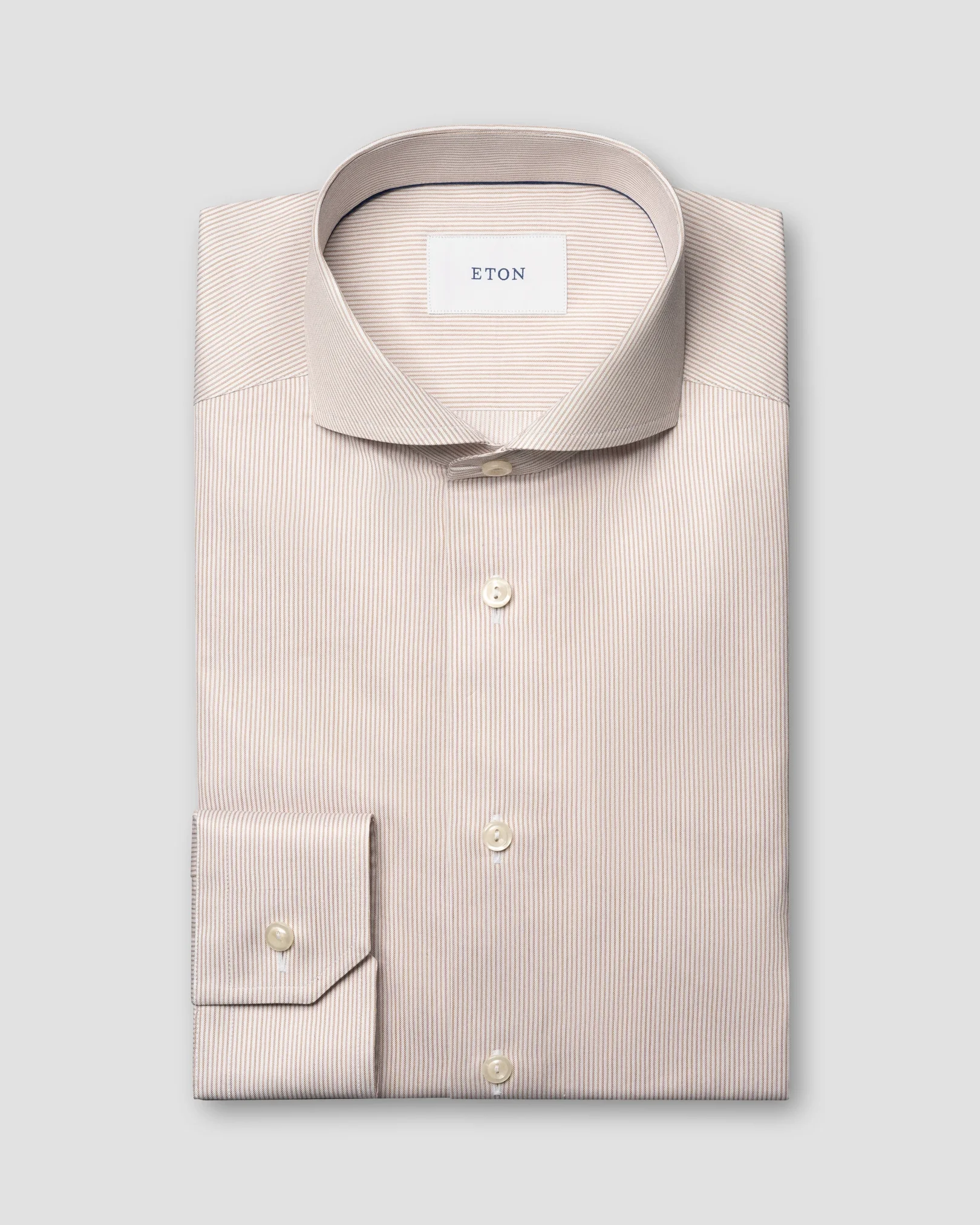 Eton - orange fine striped signature twill shirt