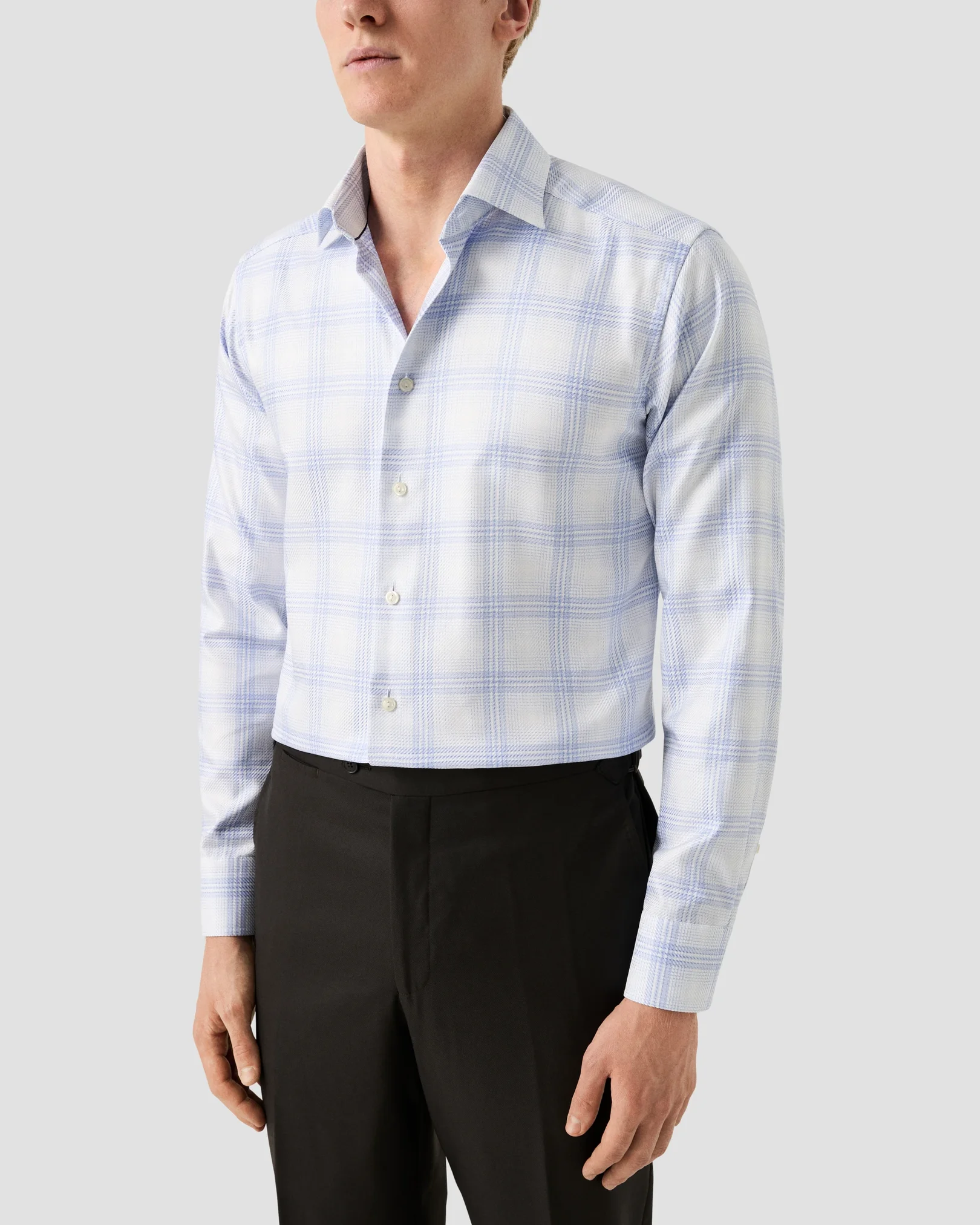 Eton - bold check king twill shirt