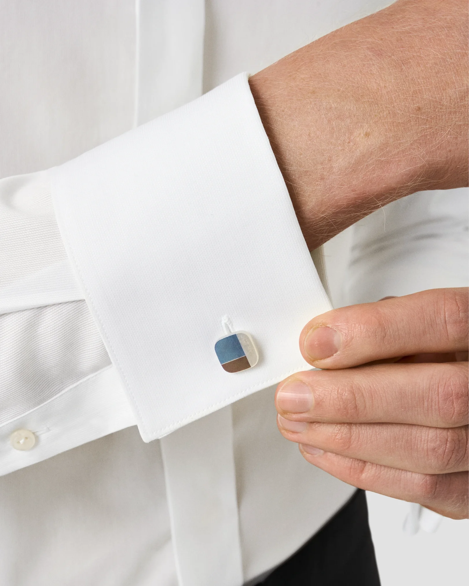Eton - white semi solid evening shirt