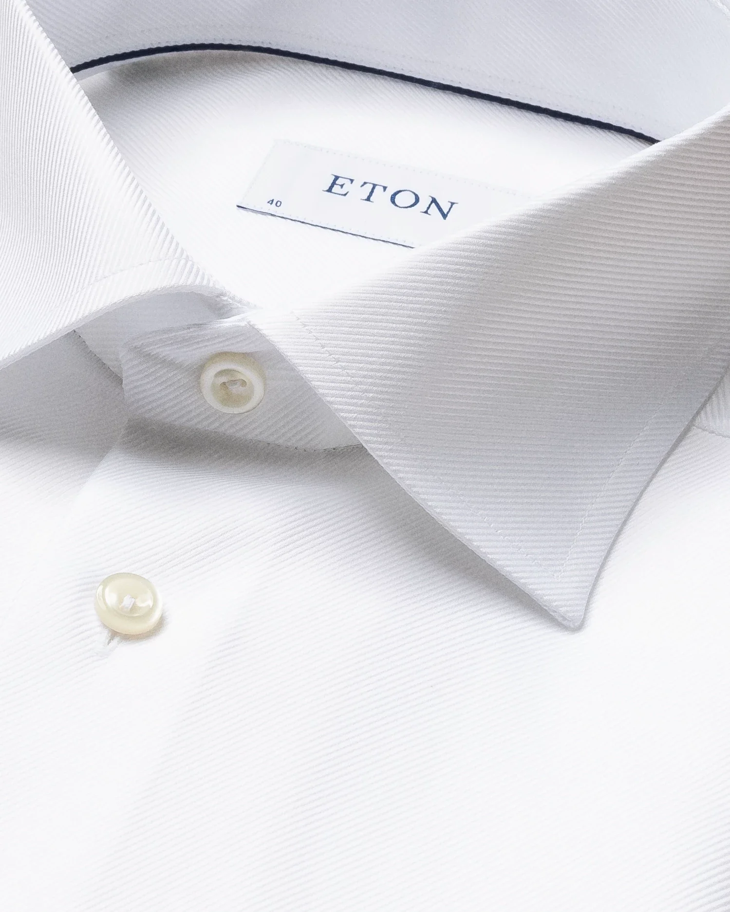 White Textured Twill Shirt - Eton