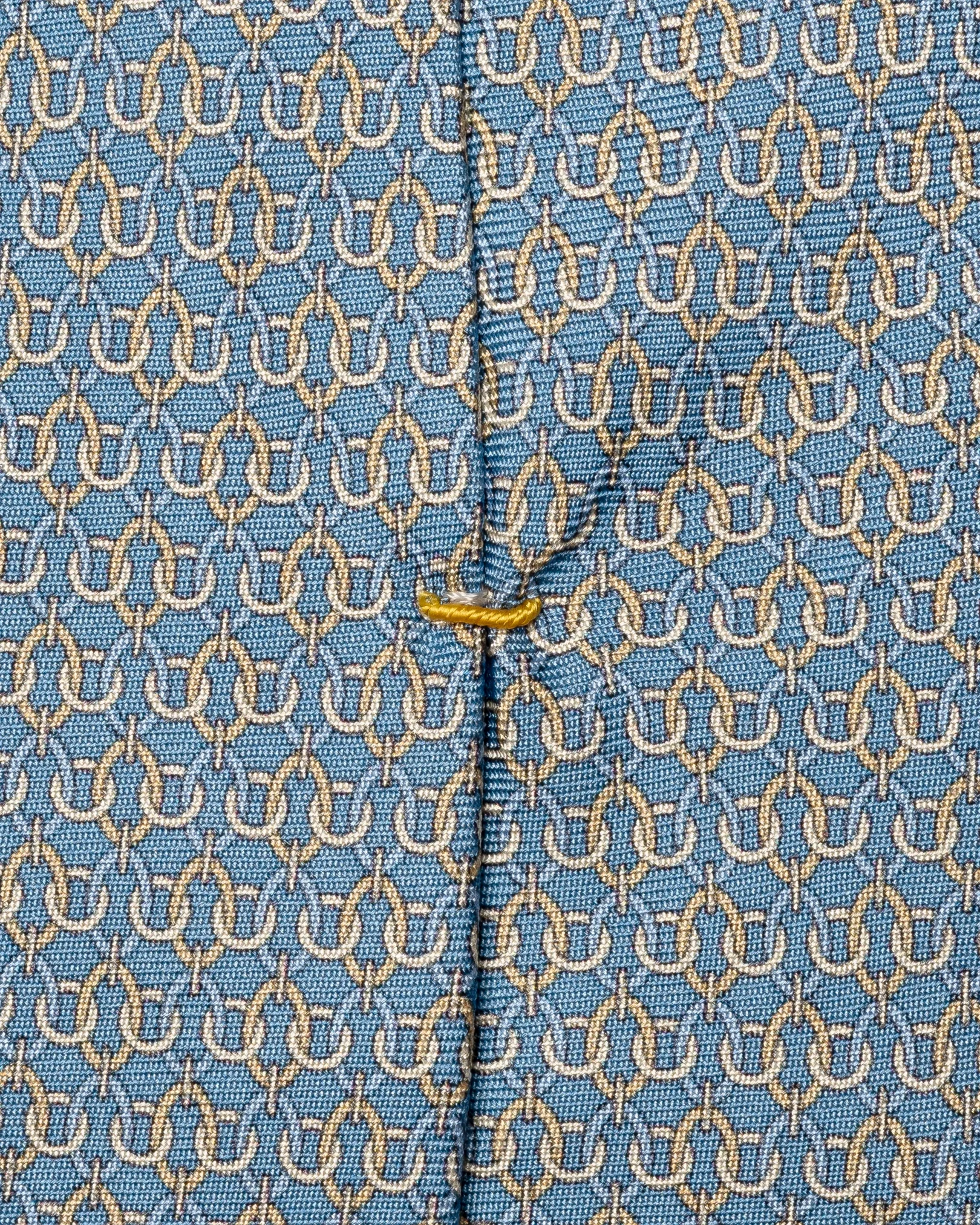 Eton - geometric print silk tie light blue geometric print
