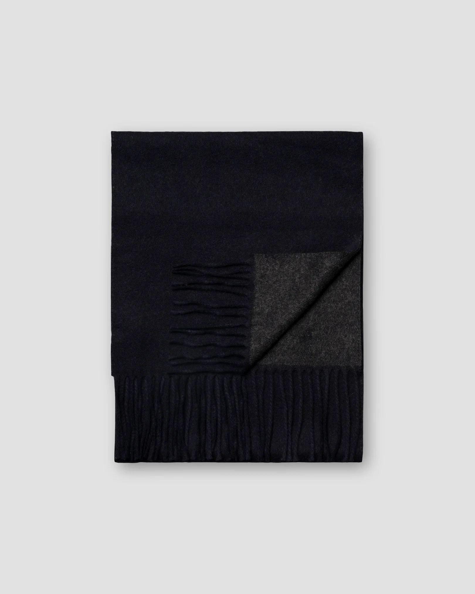 Eton - two face cashmere scarf navy blue two face cashmere scarf