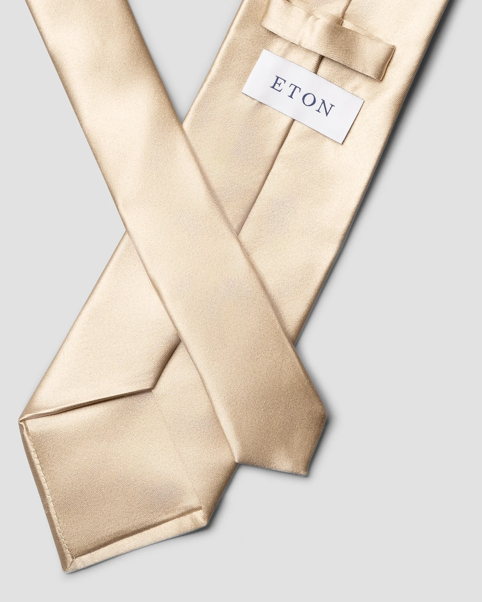 Eton - beige solid silk tie