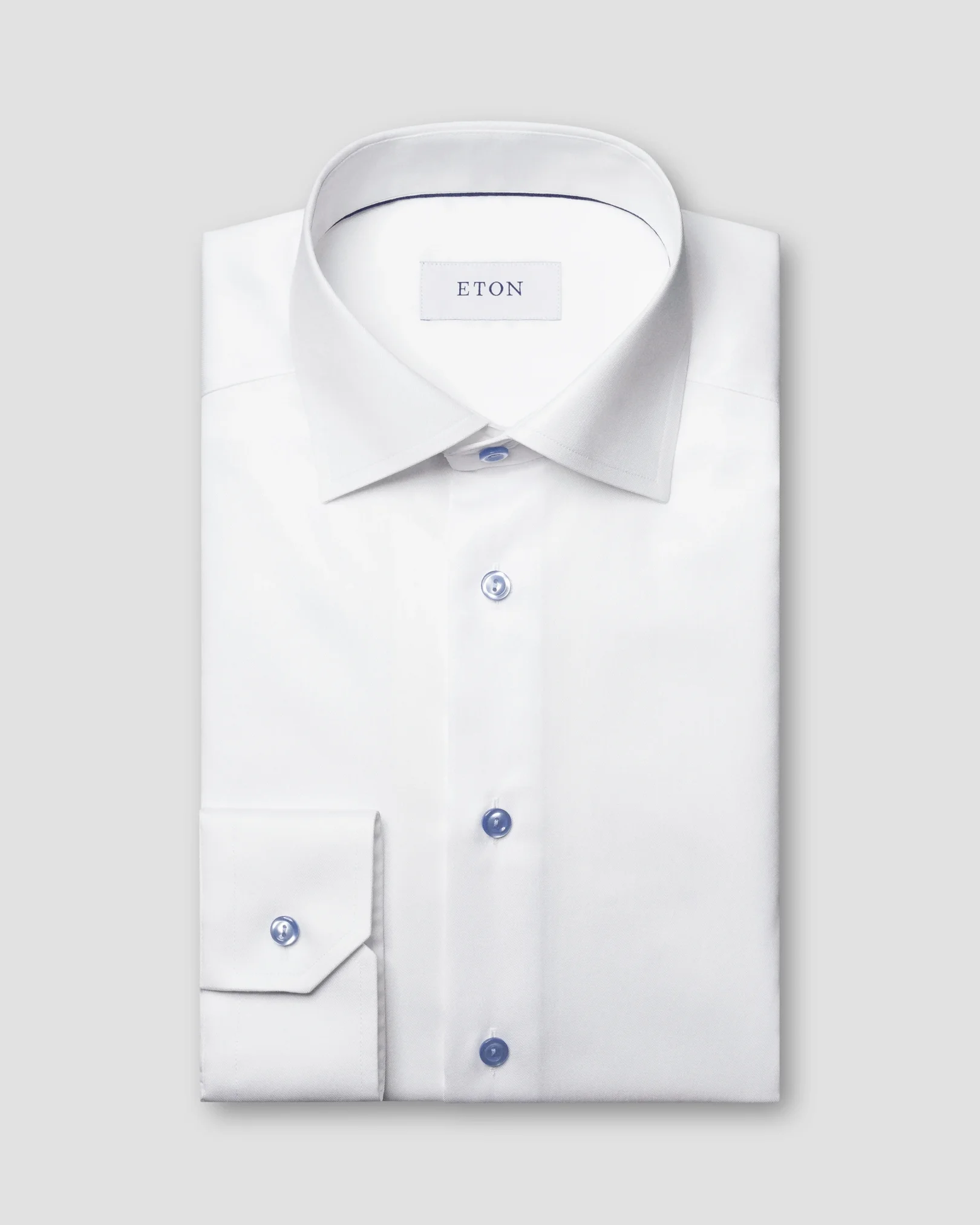 Eton - white navy details signature twill shirt