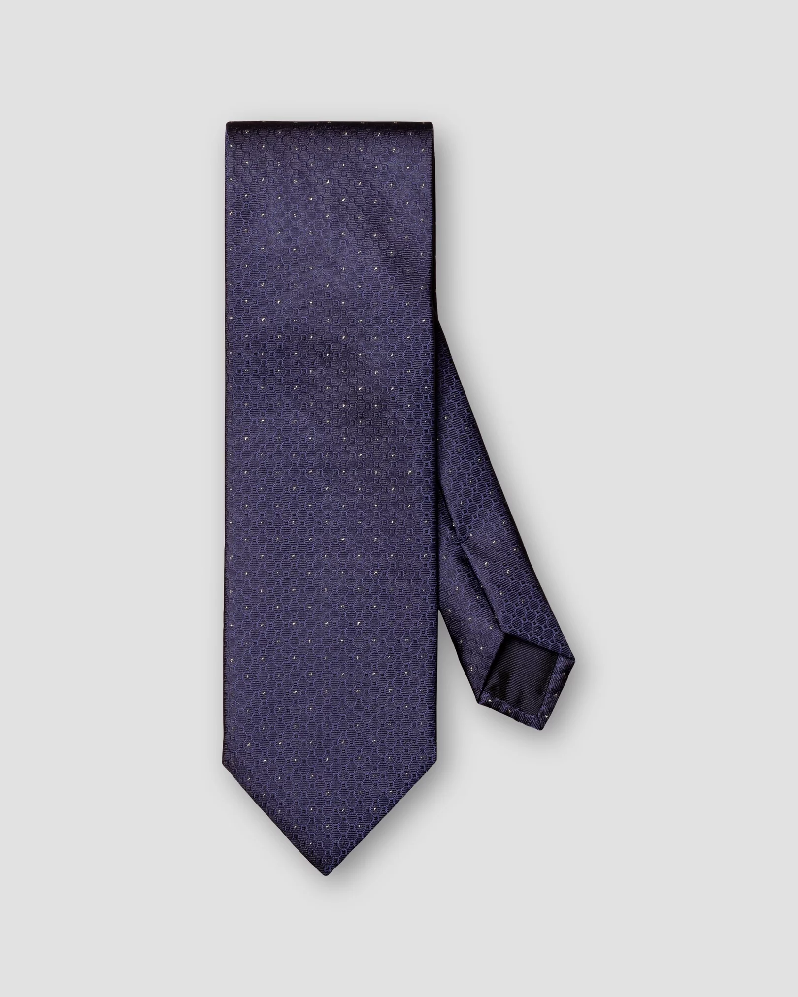 Eton - navy blue pin dot silk blend wedding tie