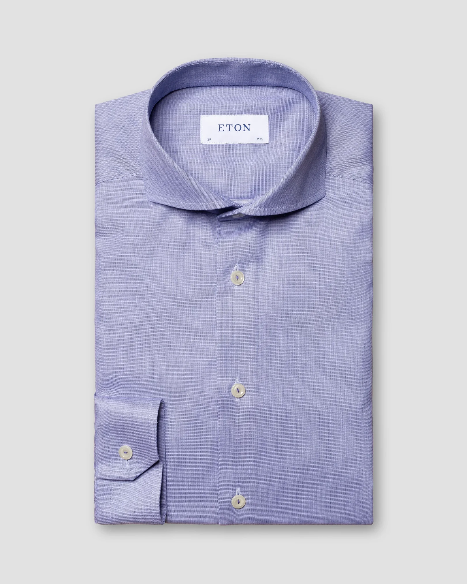 Eton - blue signature twill shirt extreme cut away collar