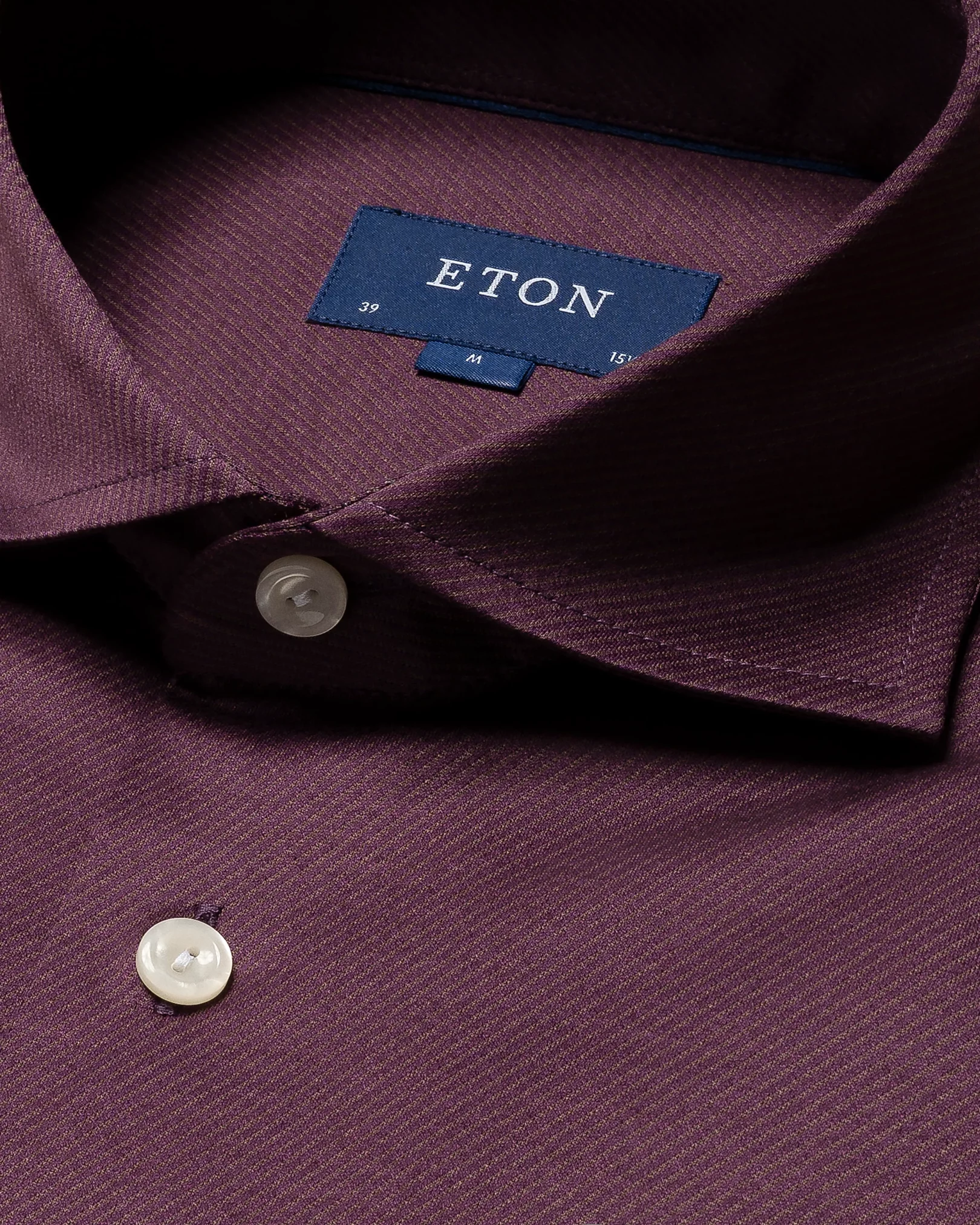 Dark Purple Filo di Scozia Knitted Shirt - Eton