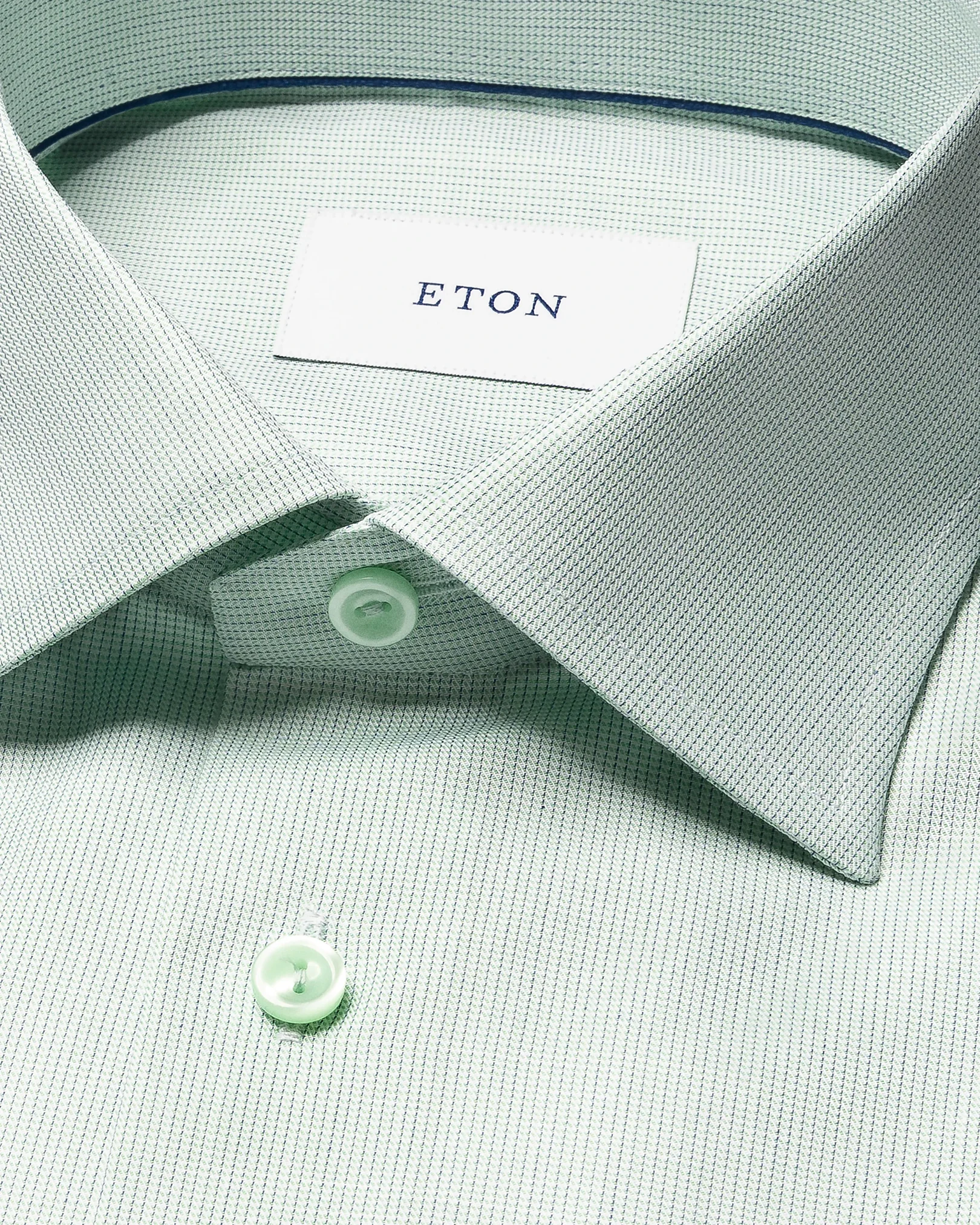 Eton - light green semi solid signature twill shirt cut away 261