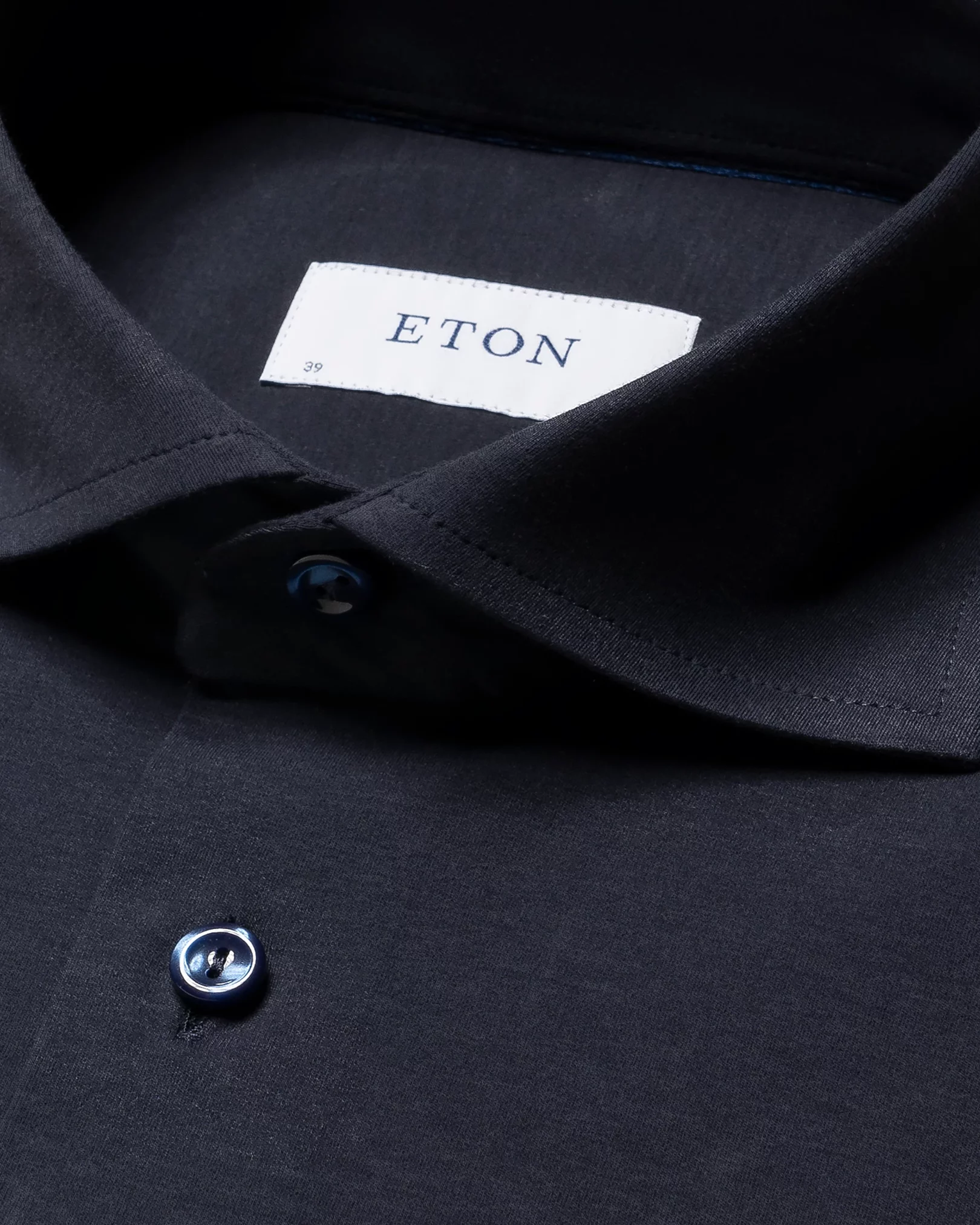 Navy Cotton Four-Way Stretch Shirt