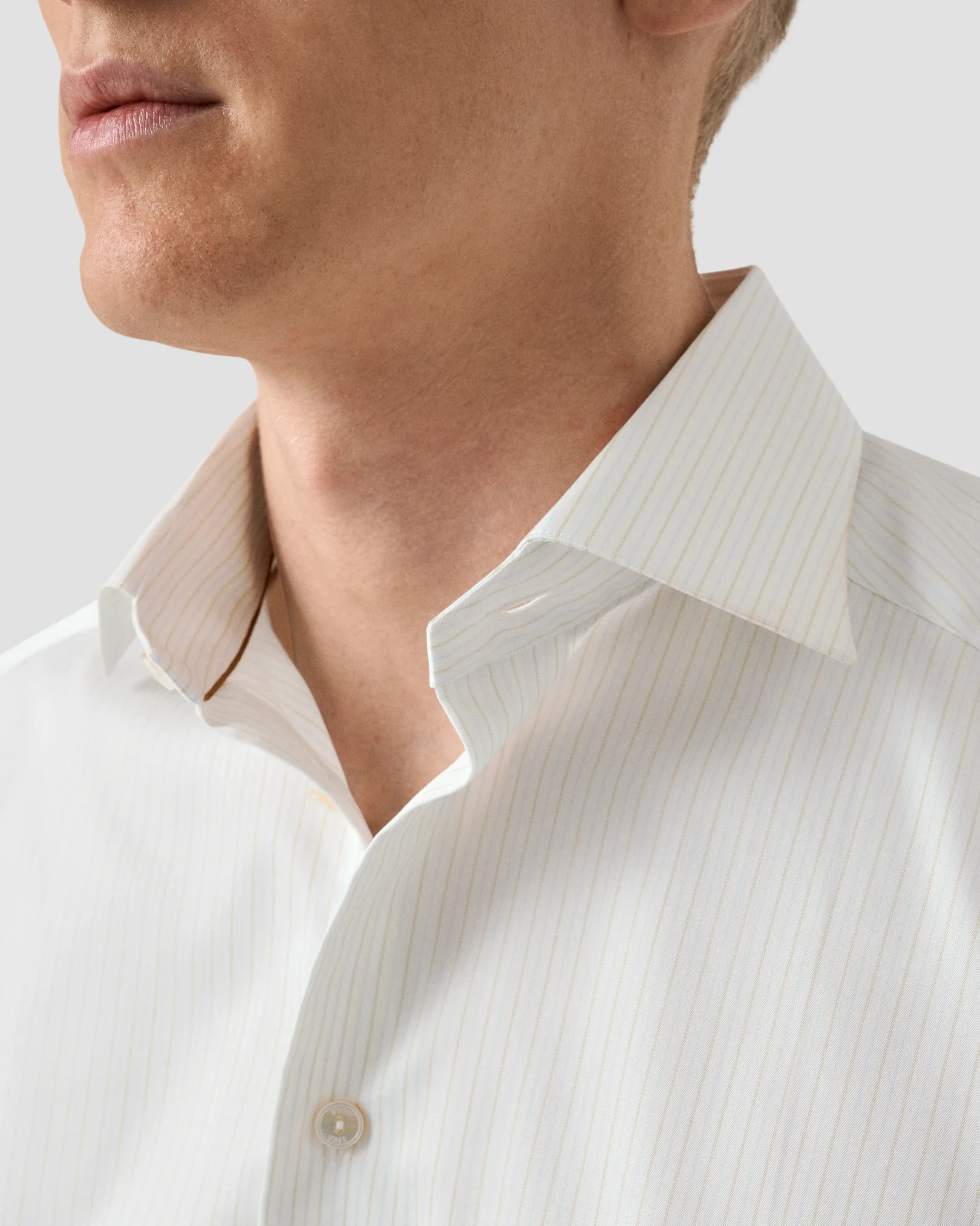 Eton - light green striped supima 120 shirt