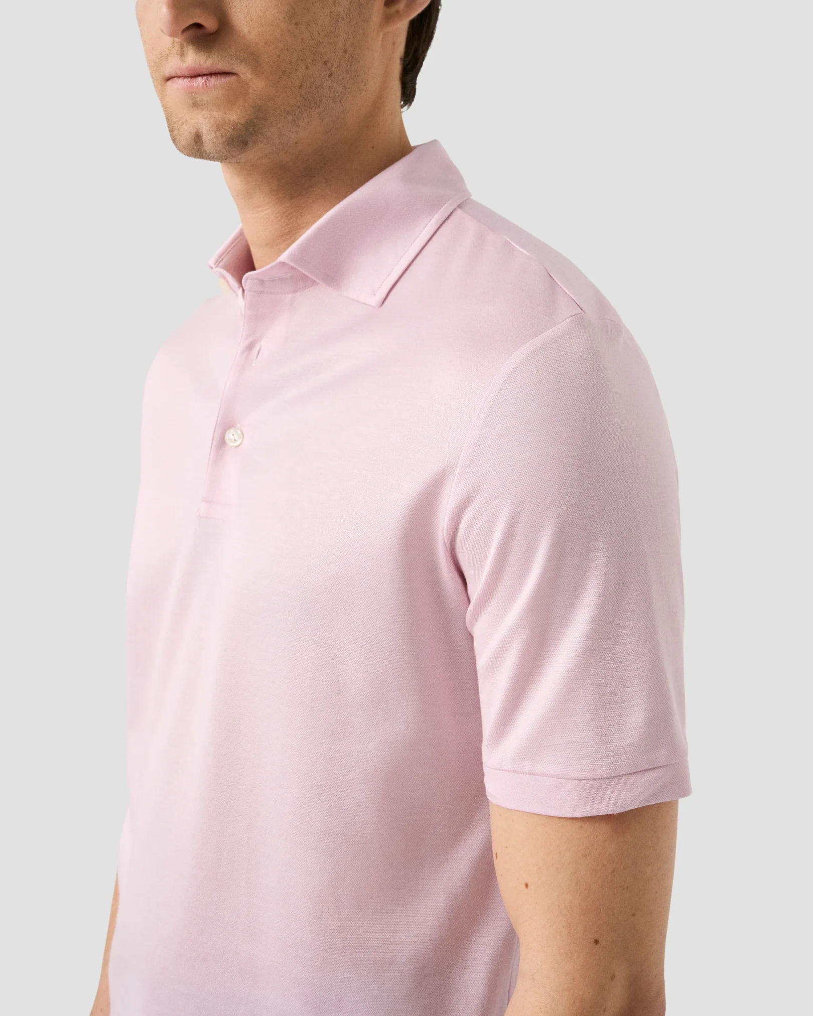 Eton - jacquard filo di scozia polo shirt pink jacquard filo di scozia polo shirt