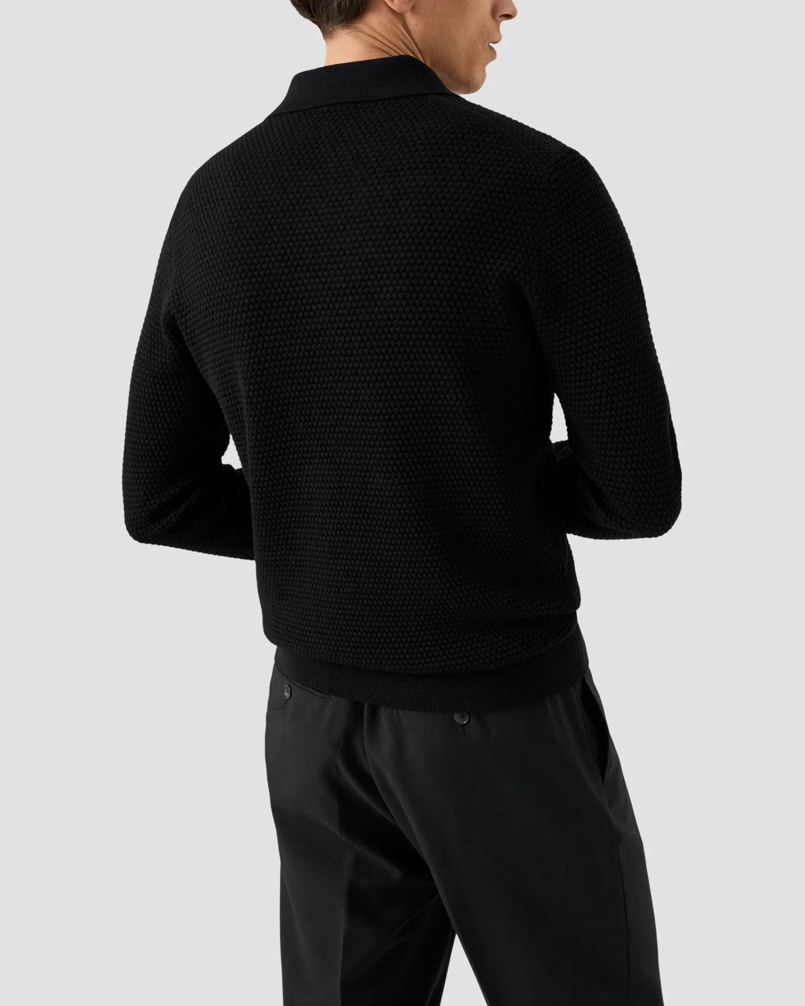 Eton - merino structure long sleeve polo
