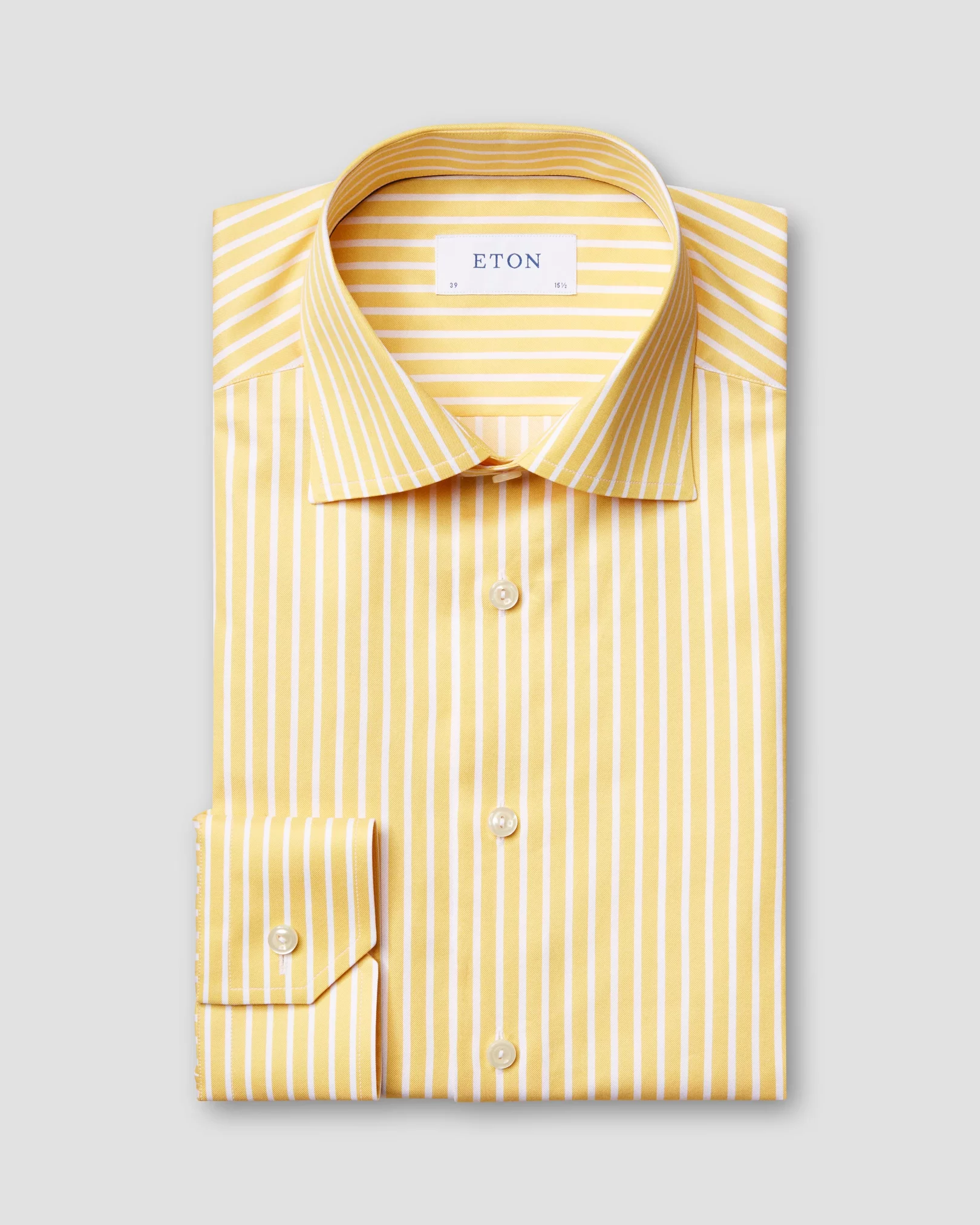 Eton - yellow bengal striped twill shirt