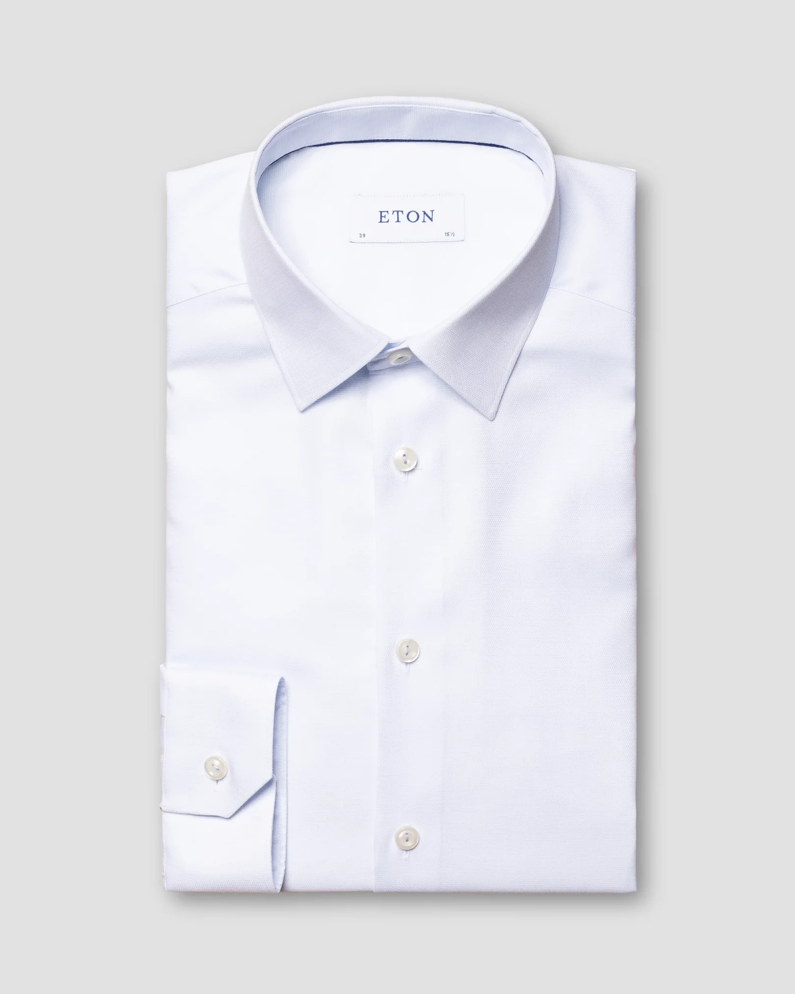Eton - blue pin dot shirt cut away single contemporary