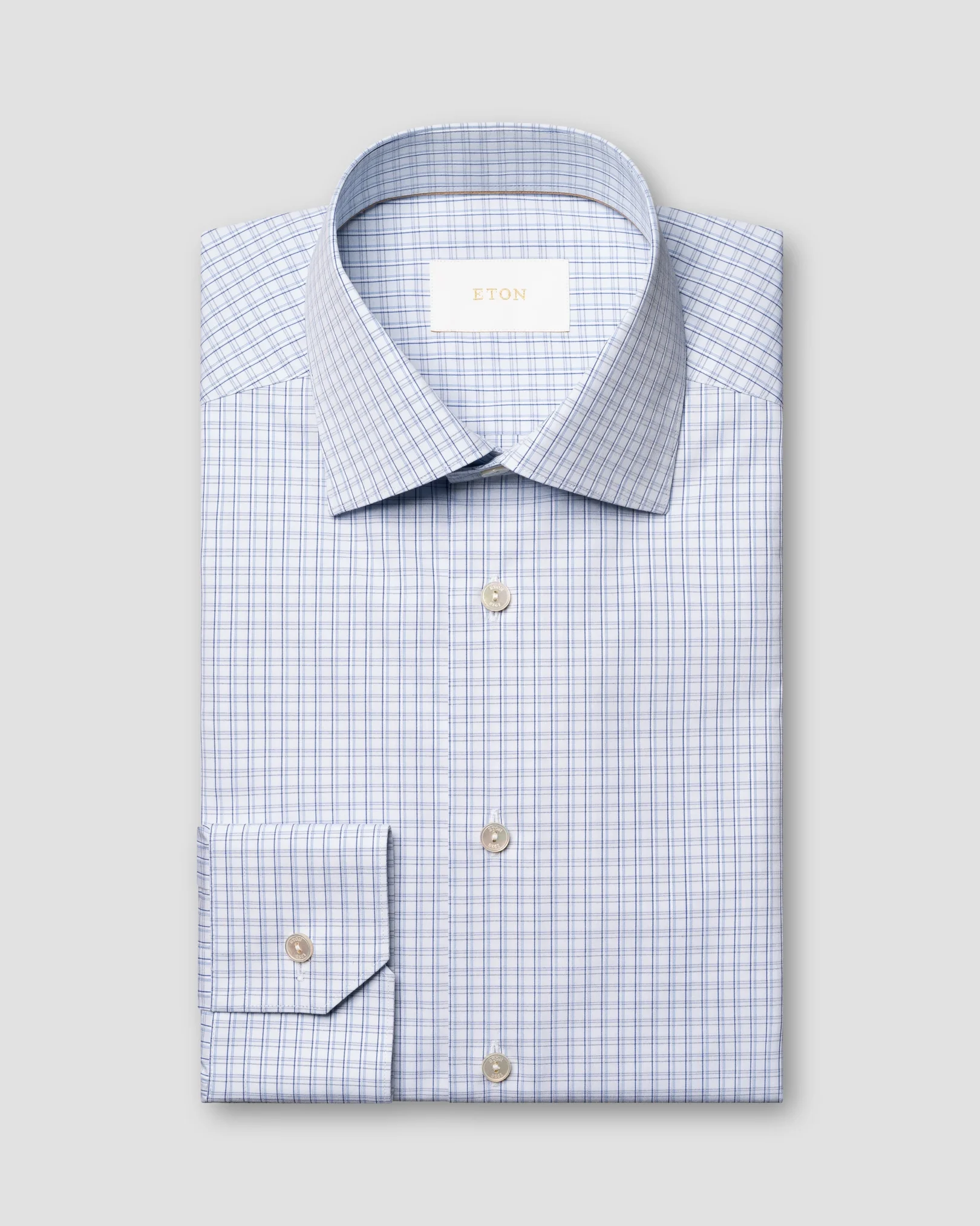 Eton - light blue check supima 266