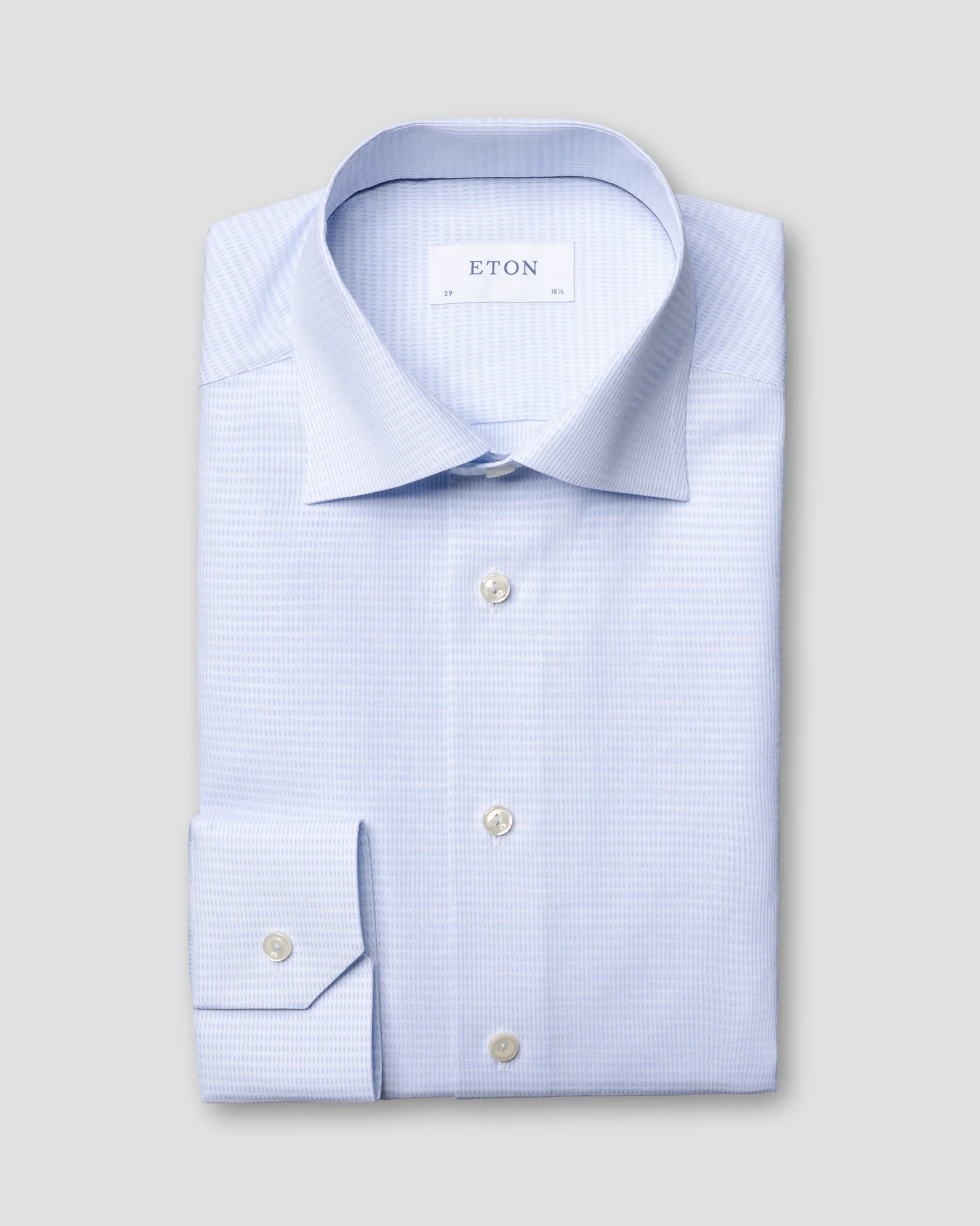Eton - light blue micro woven shirt