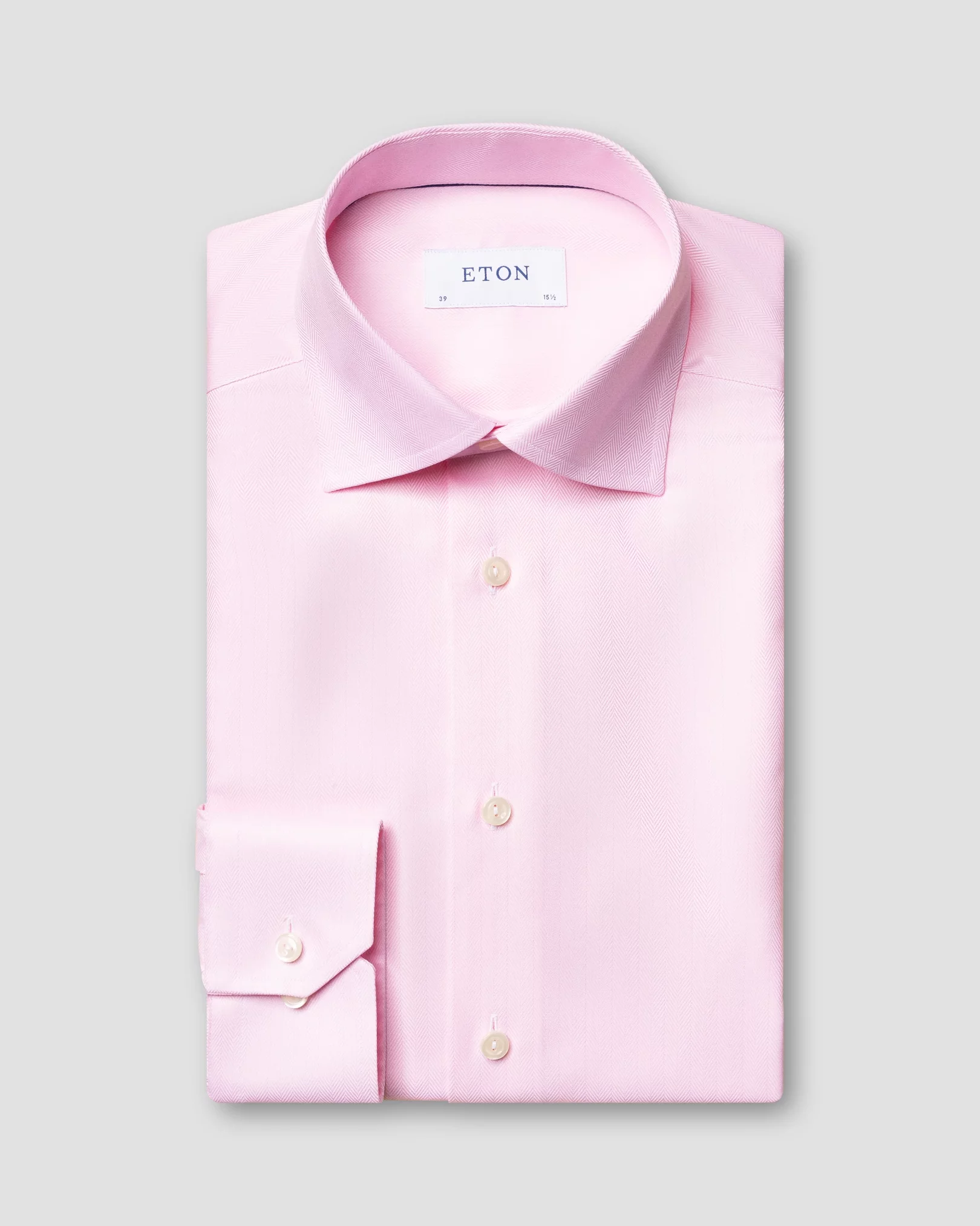 Eton - pink herringbone twill shirt