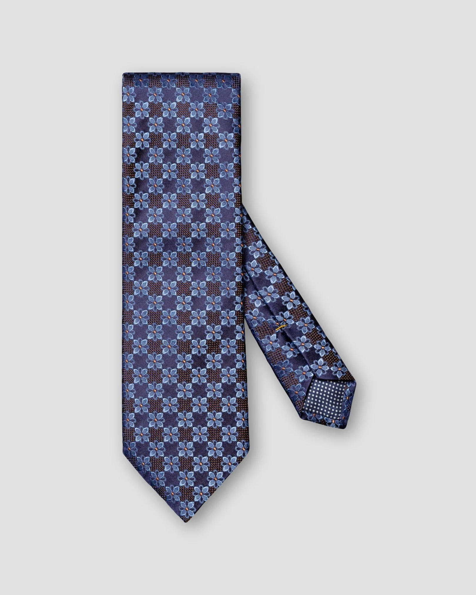 Brown Floral Woven Silk Tie