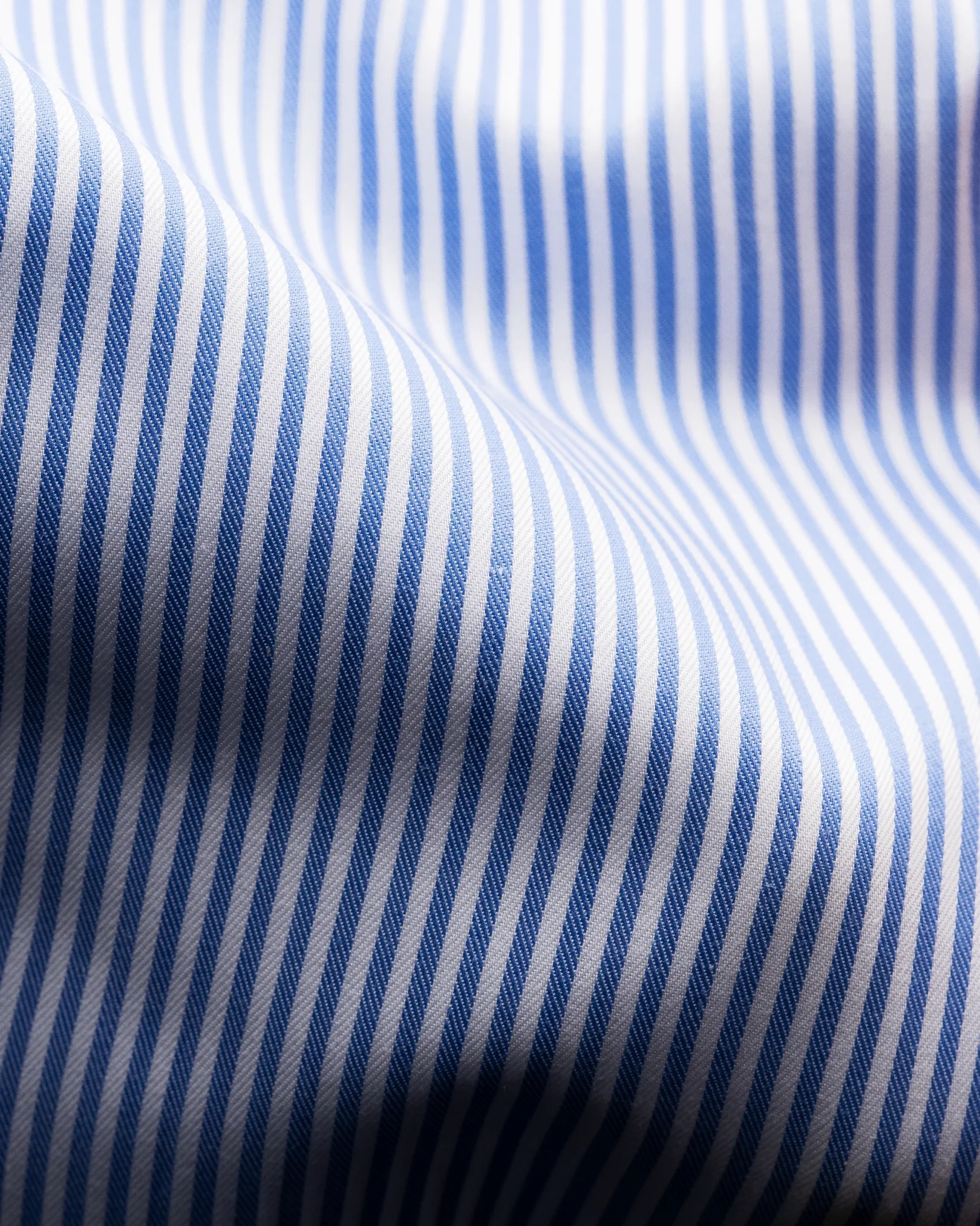Eton - mid blue striped fine twill shirt