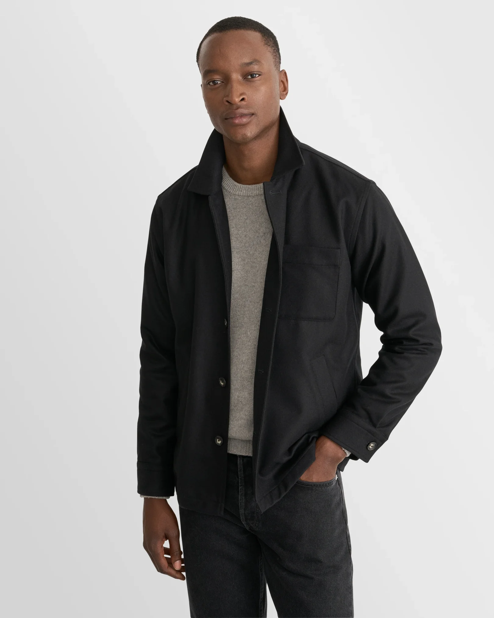 Eton - light grey cashmere knit crew neck