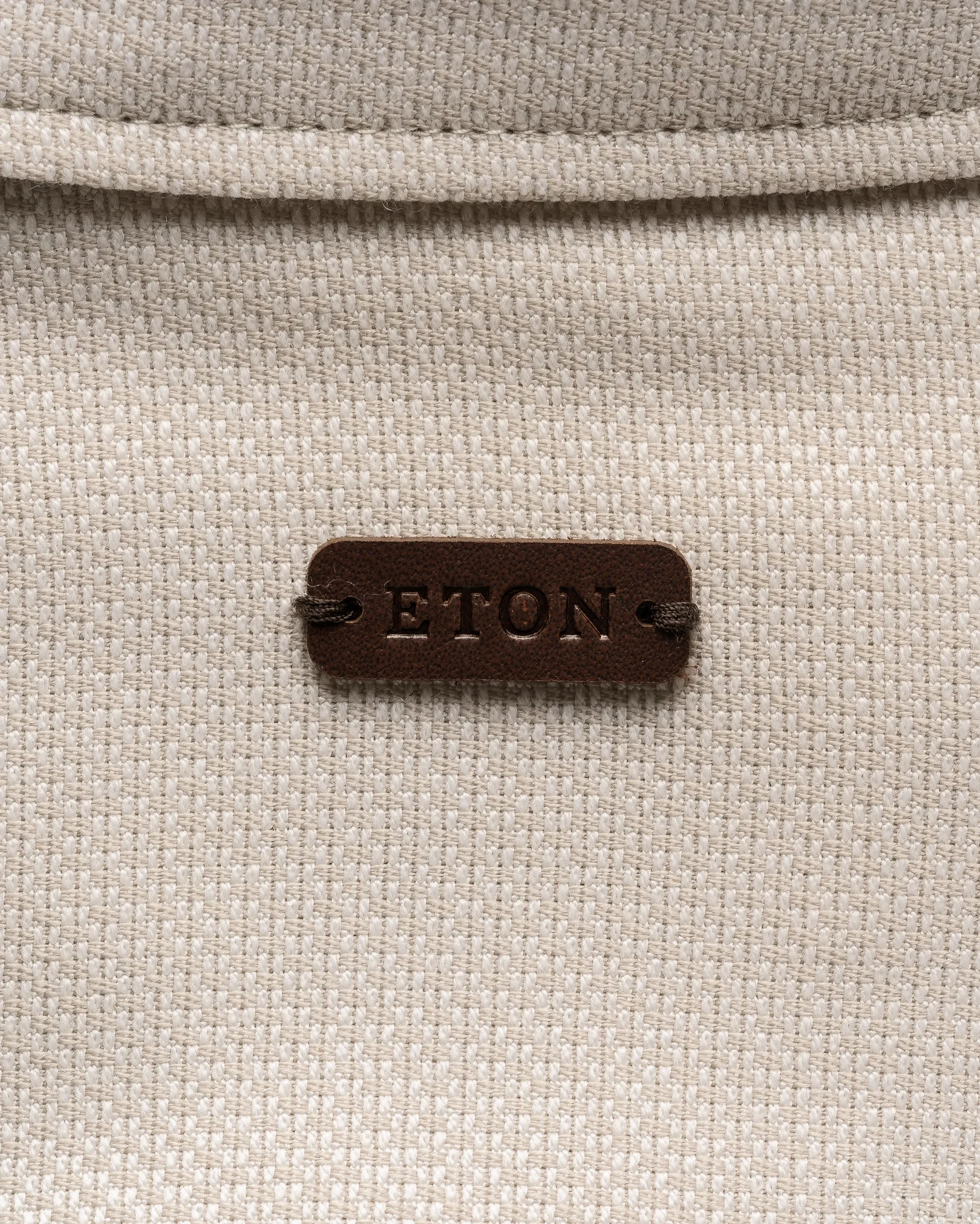 Eton - off white wool hopsack shirt jacket
