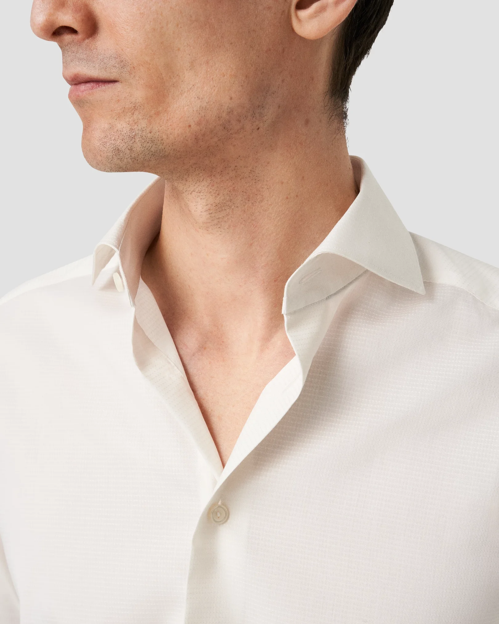 Eton - Off-White Pin-Dot Dobby Shirt
