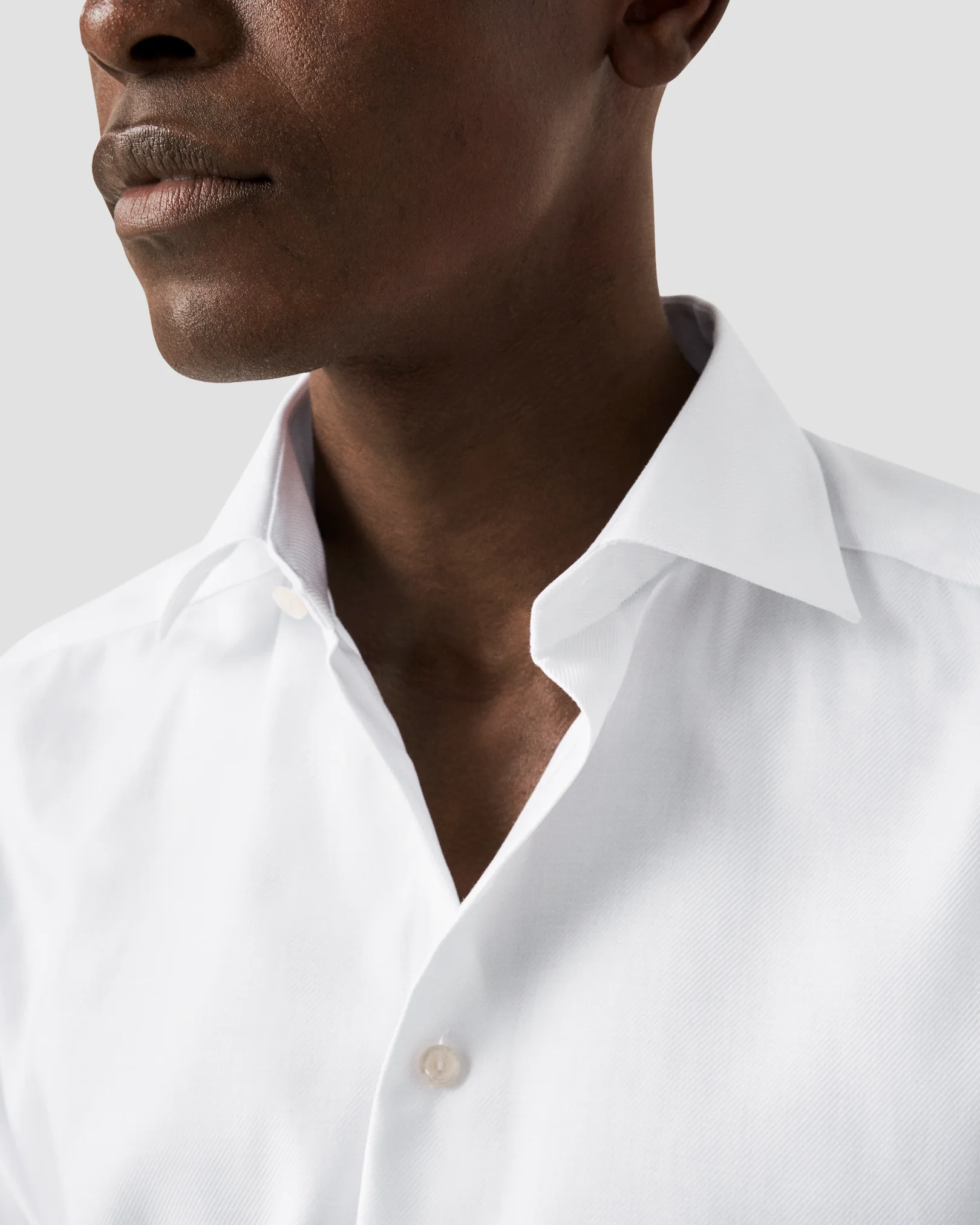 Eton - white textured twill shirt we2