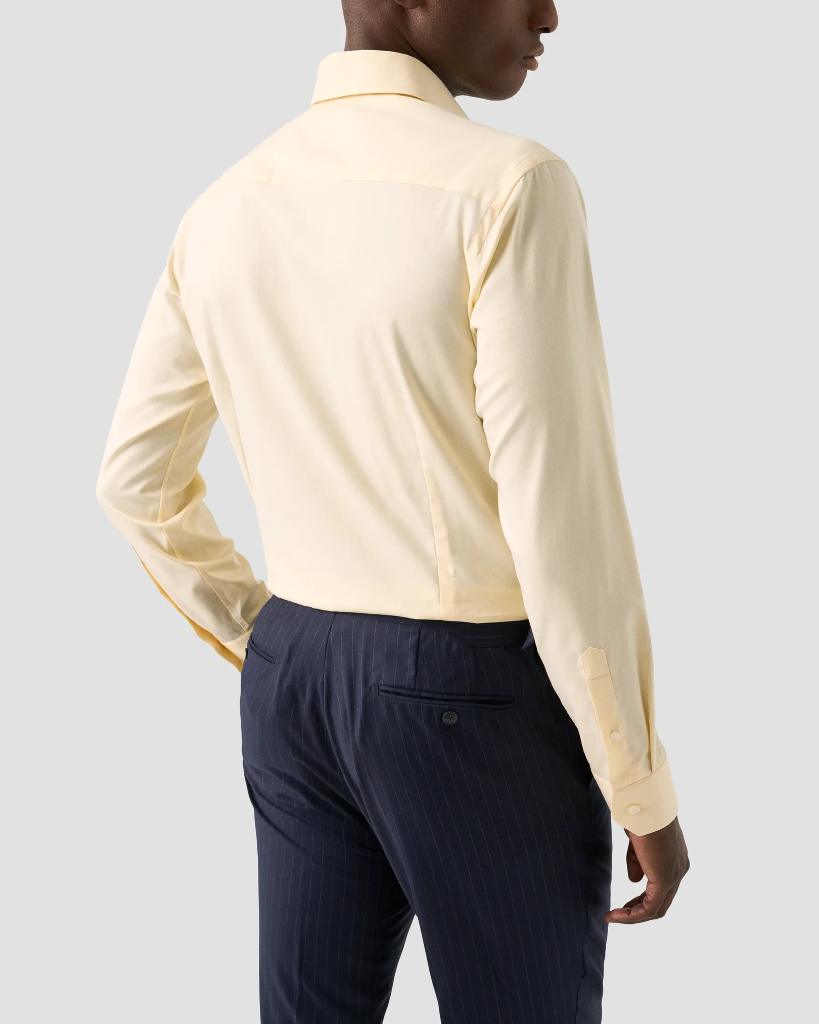 Eton - yellow solid cotton tencel tm lyocell shirt