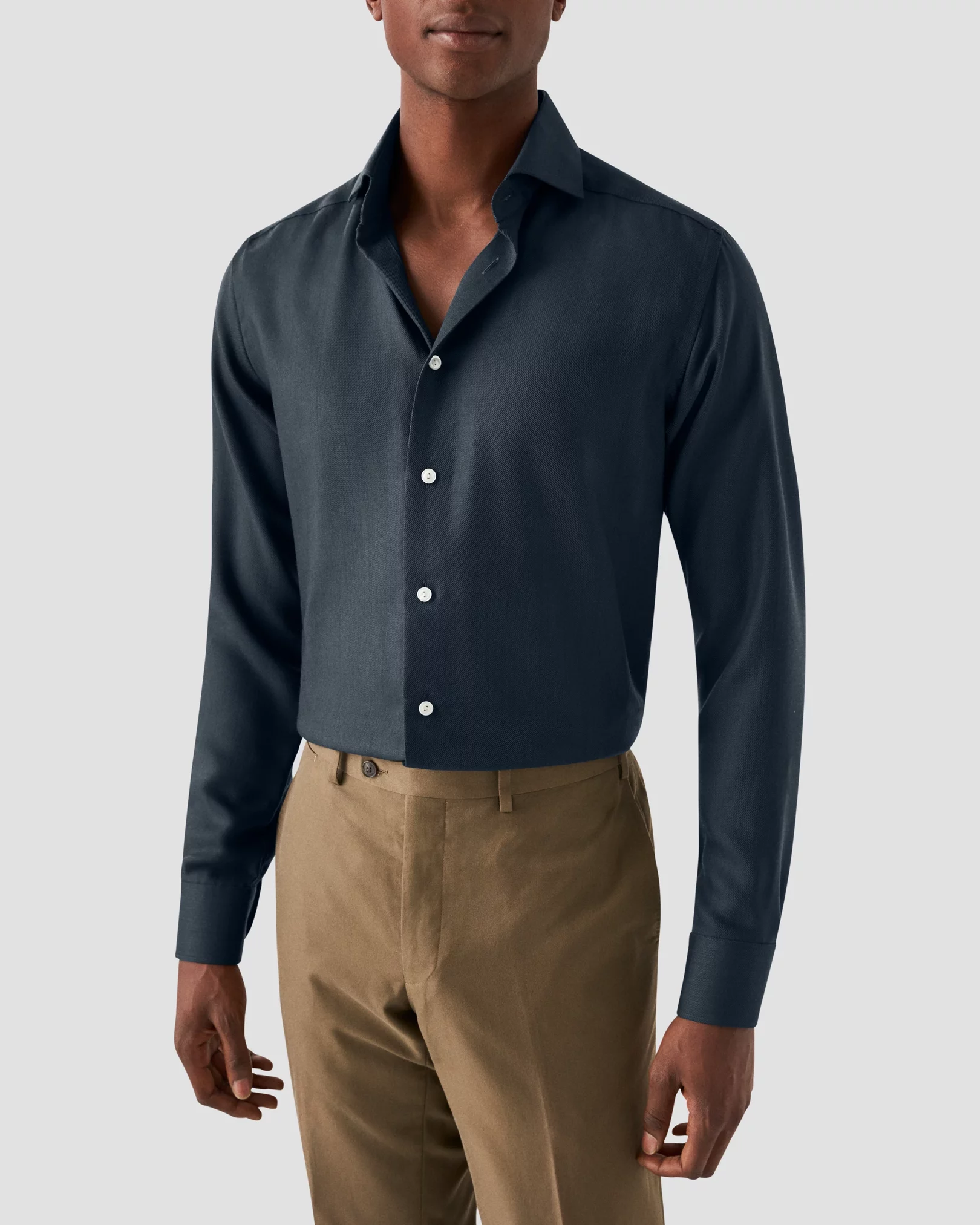 Blue Merino Wool Shirt - Eton