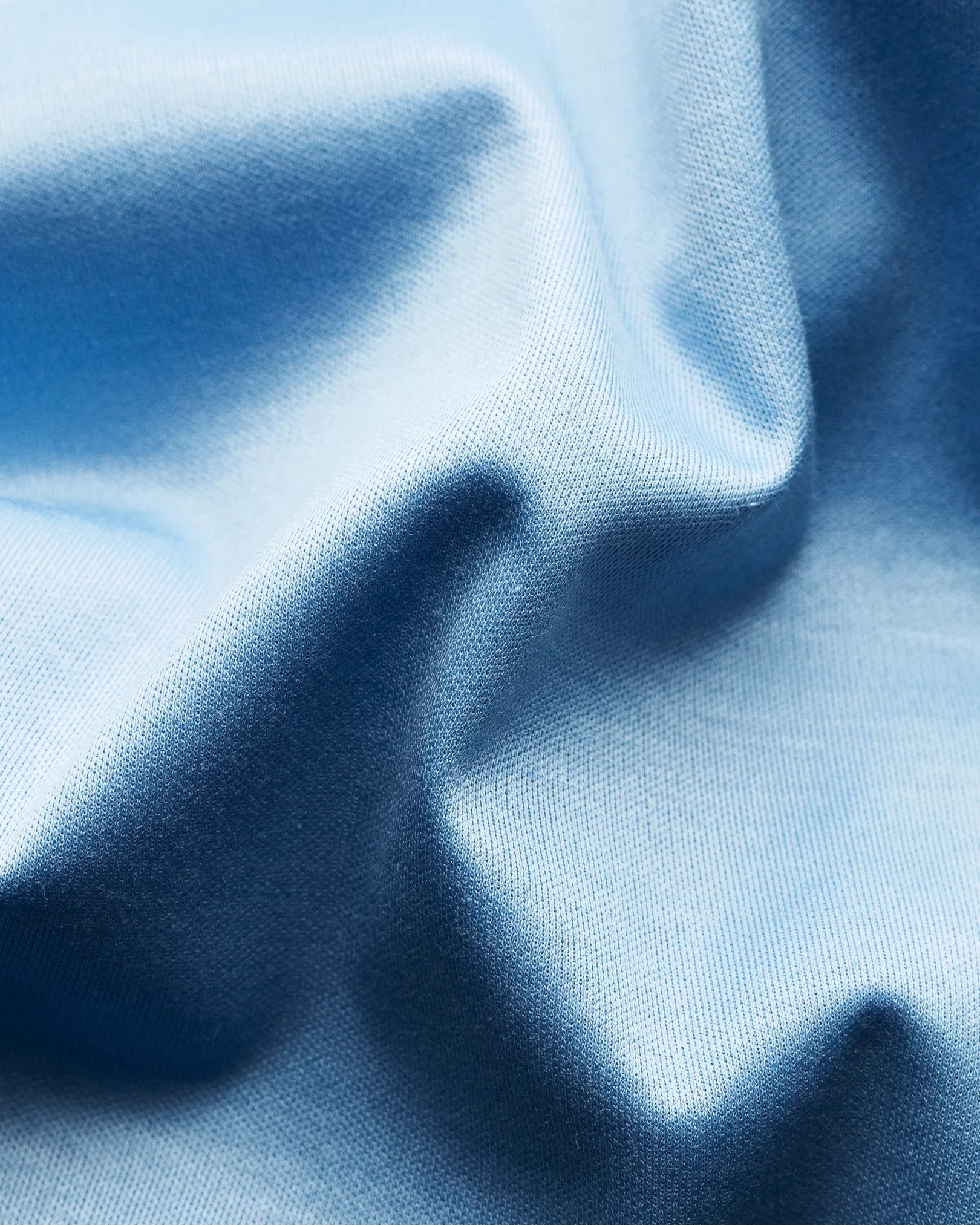 Eton - light blue jersey knitted collar no cuff jersey long sleeve regular fit jersey