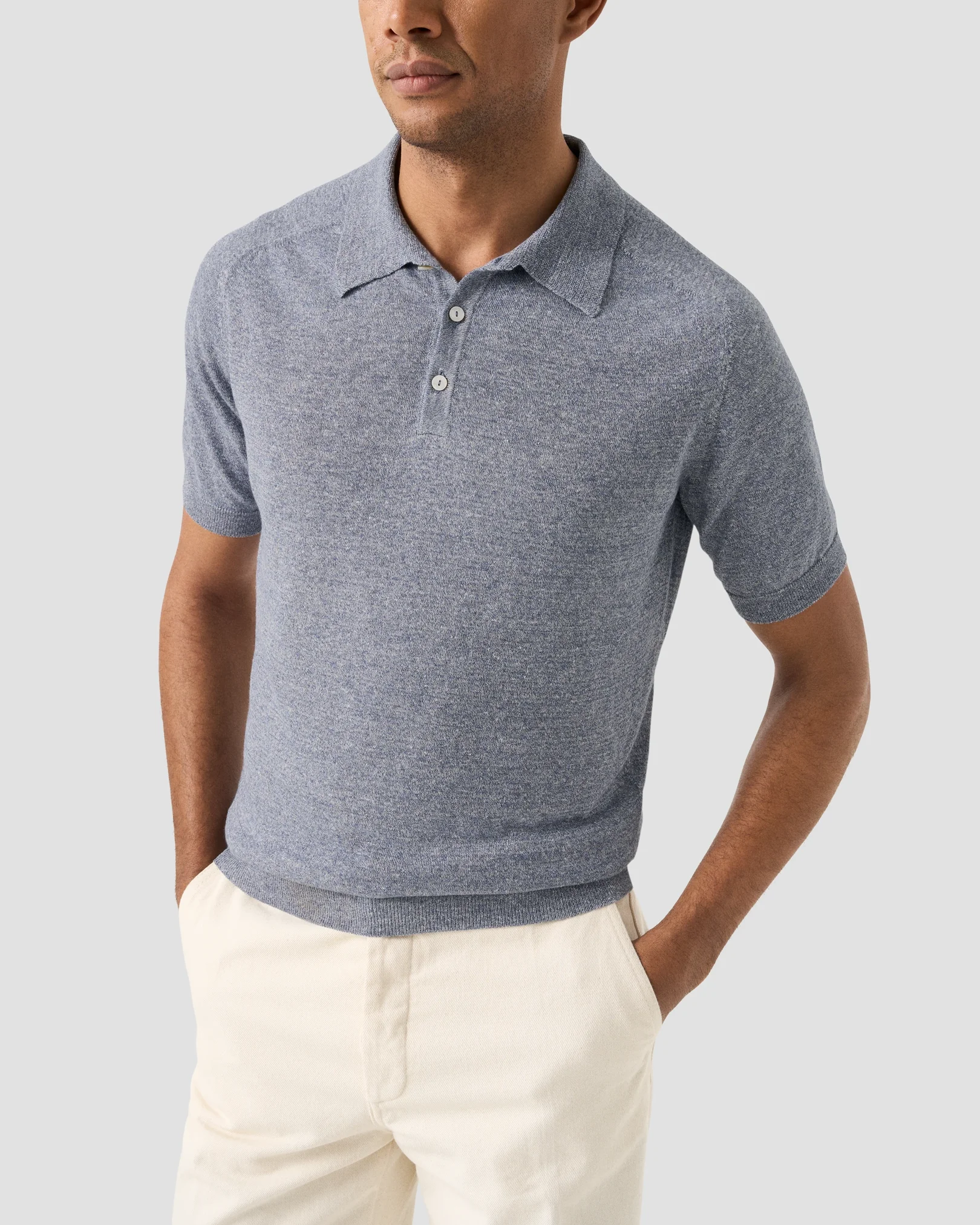 Eton - cotton linen fine knit polo