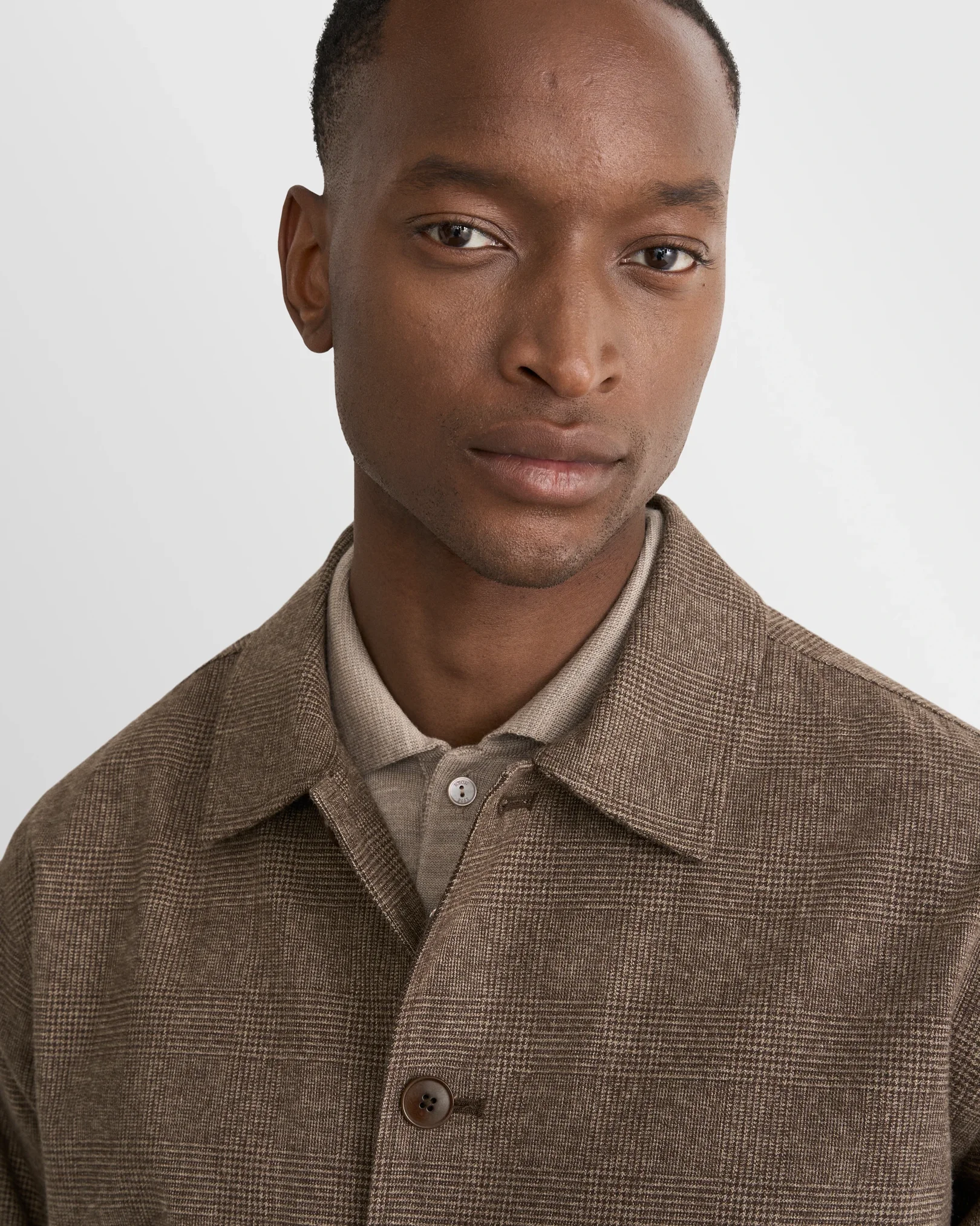 Eton - brown cotton flannel two pocket jacket