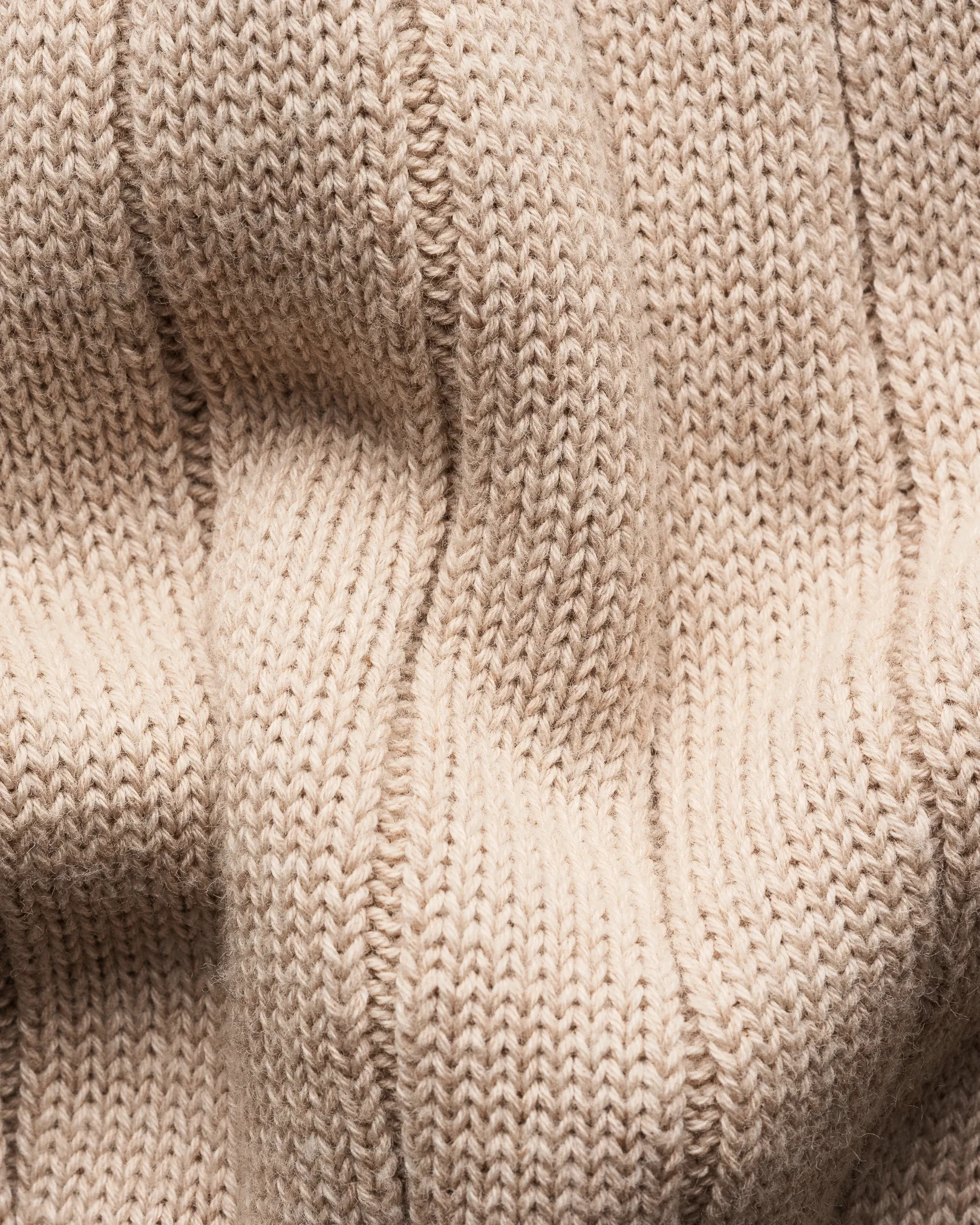 Eton - beige cotton structure knit crew neck 261