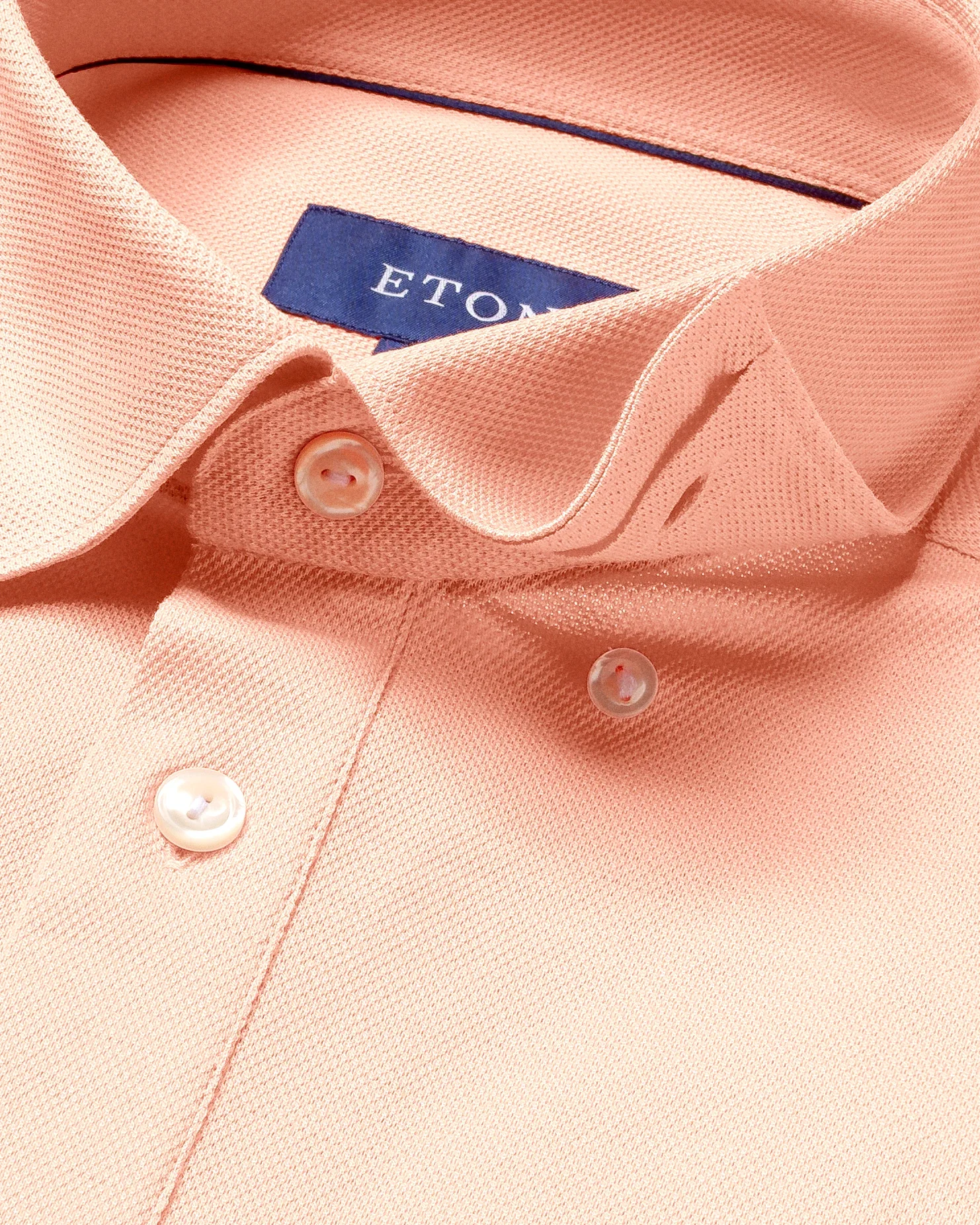 Eton - pink polo shirt button under