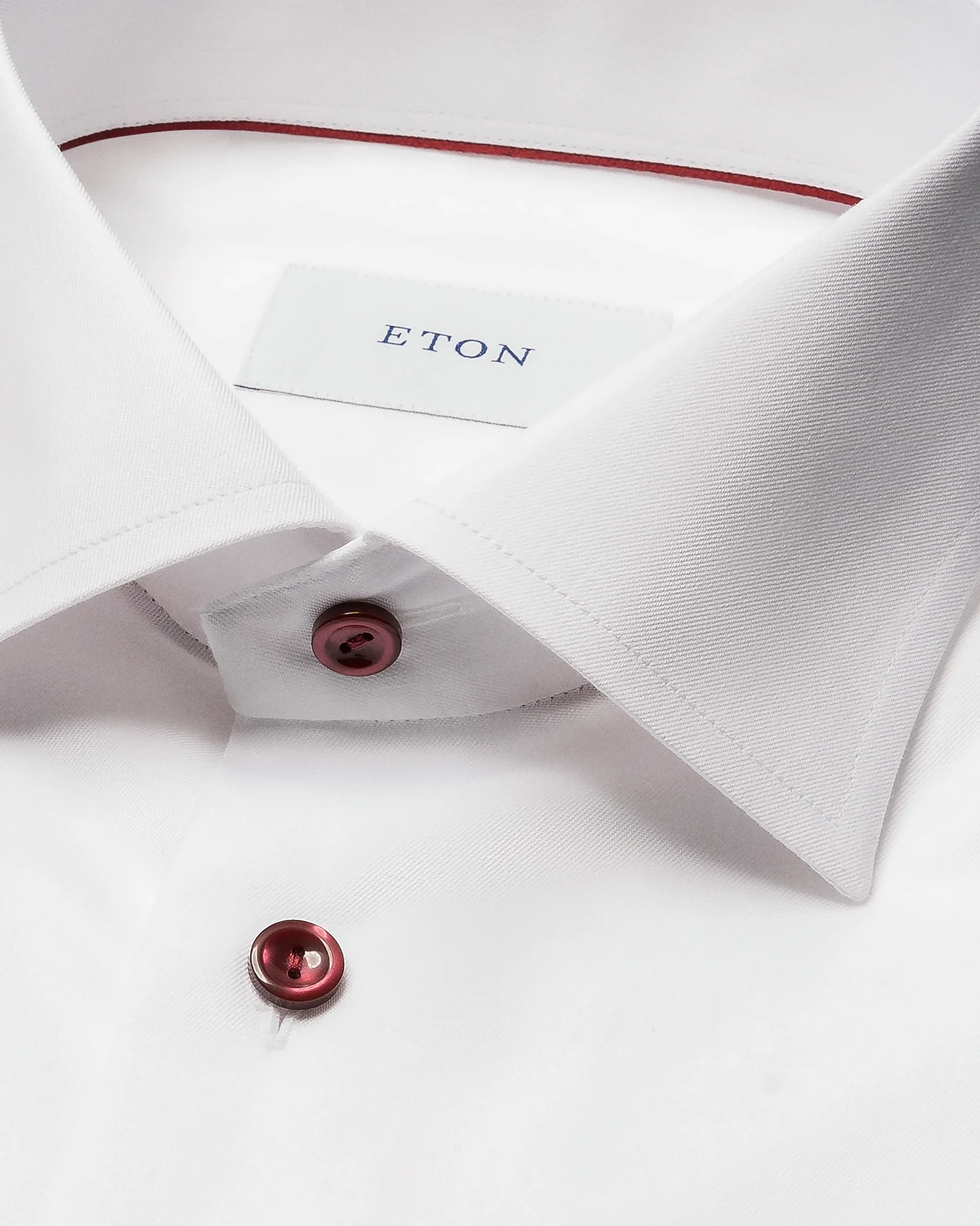 Eton - white plum effect signature twill shirt