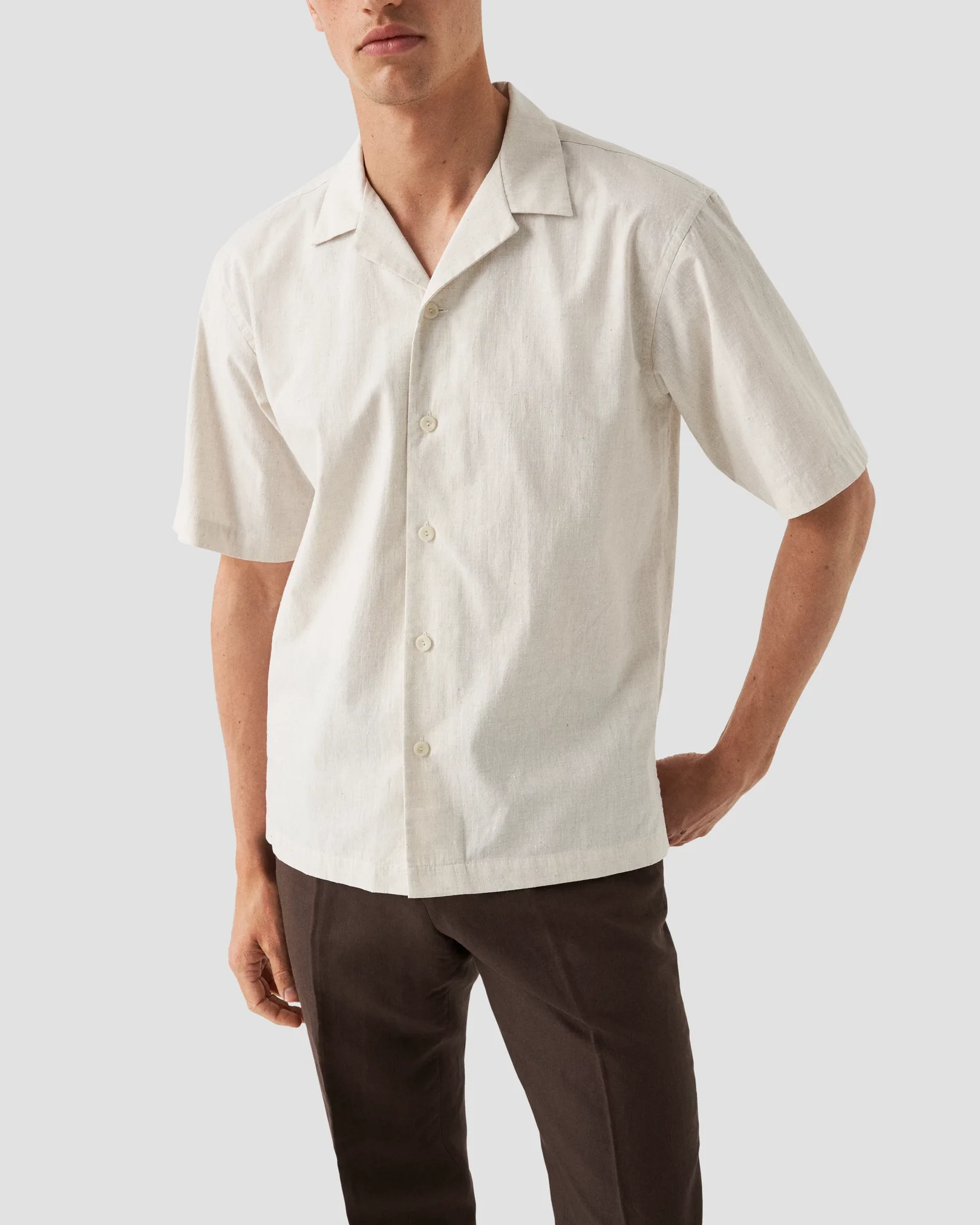 White Recycled Cotton Resort Shirt - Eton