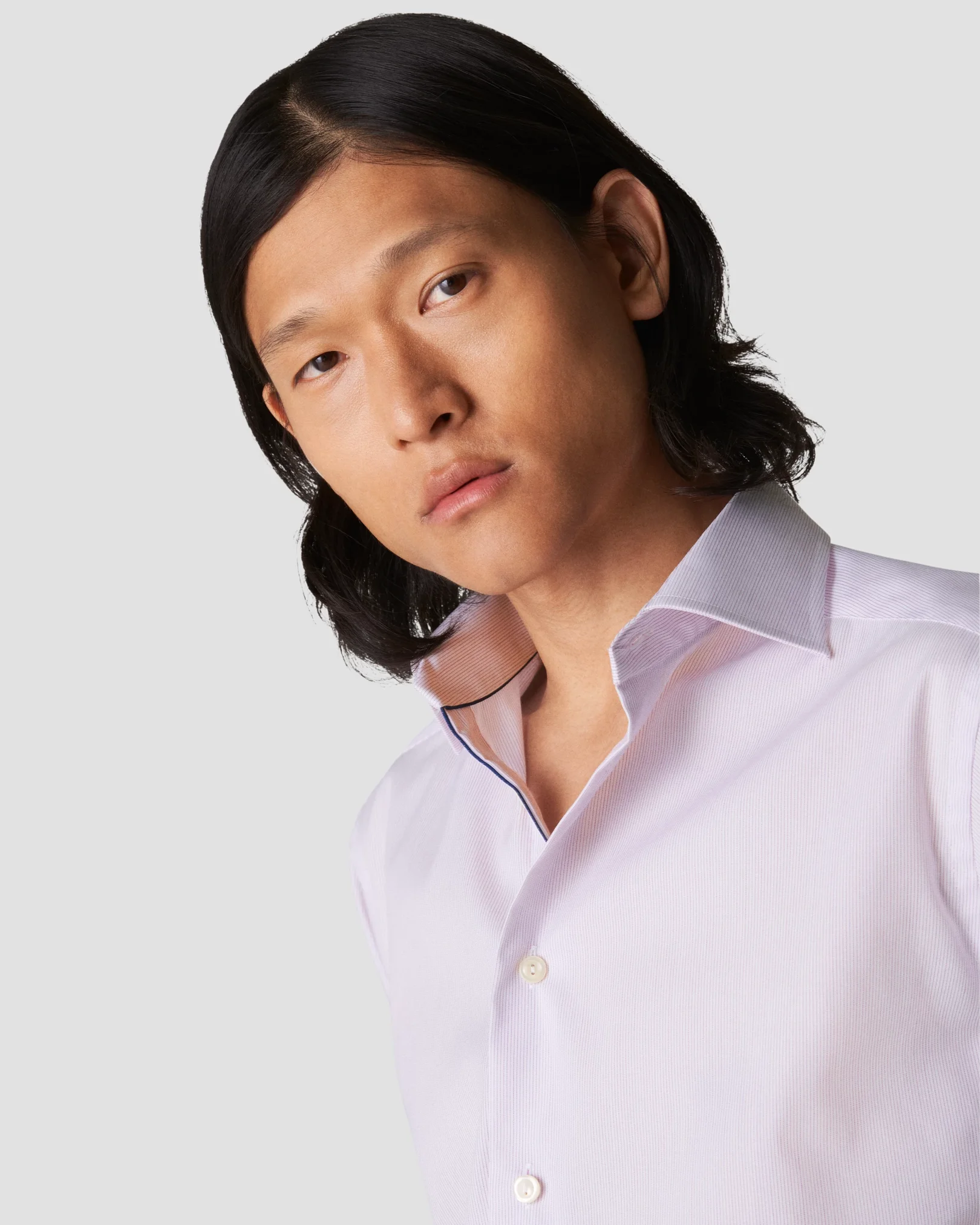 Eton - pink twill hairline shirt
