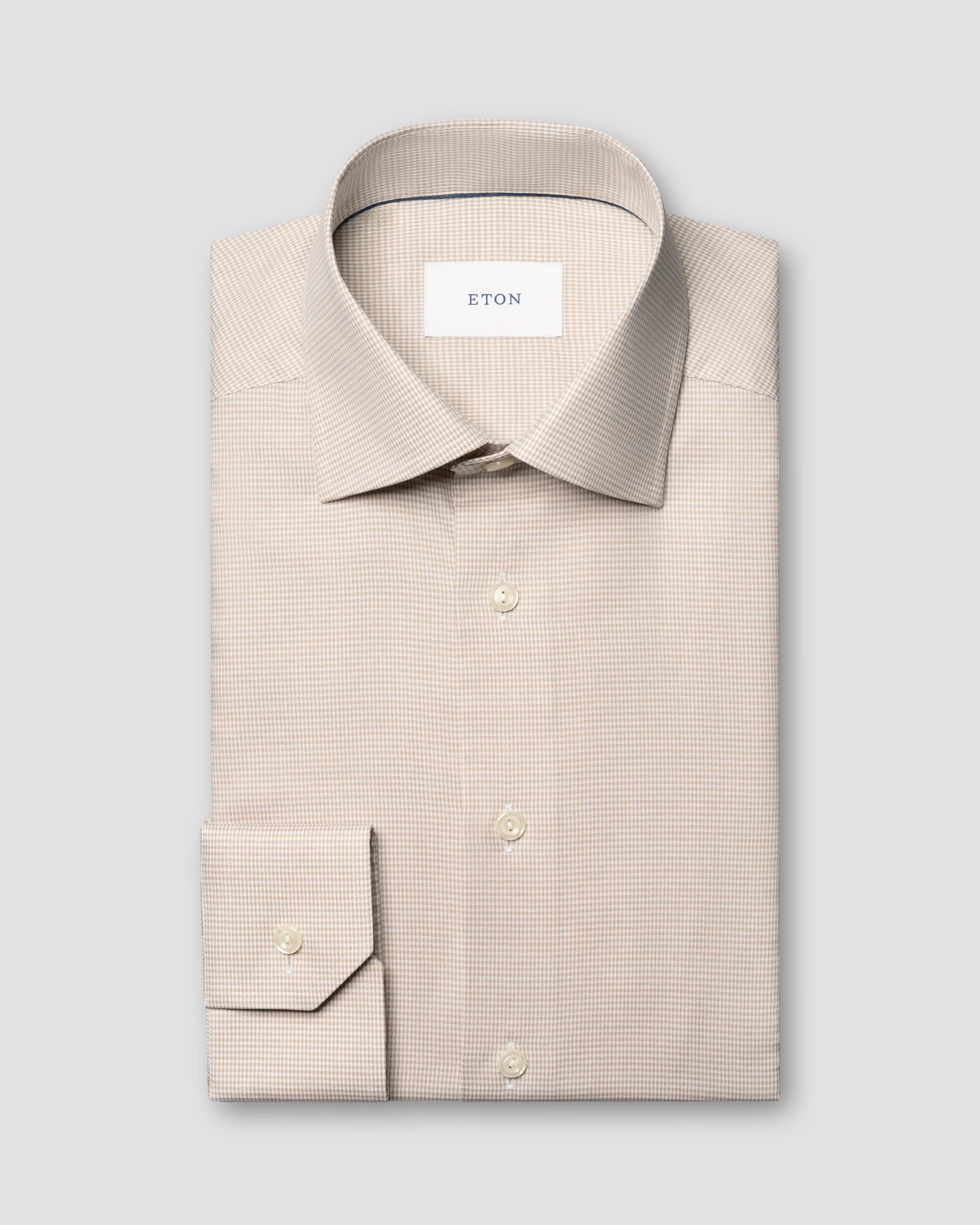Eton - beige check signature oxford shirt 253