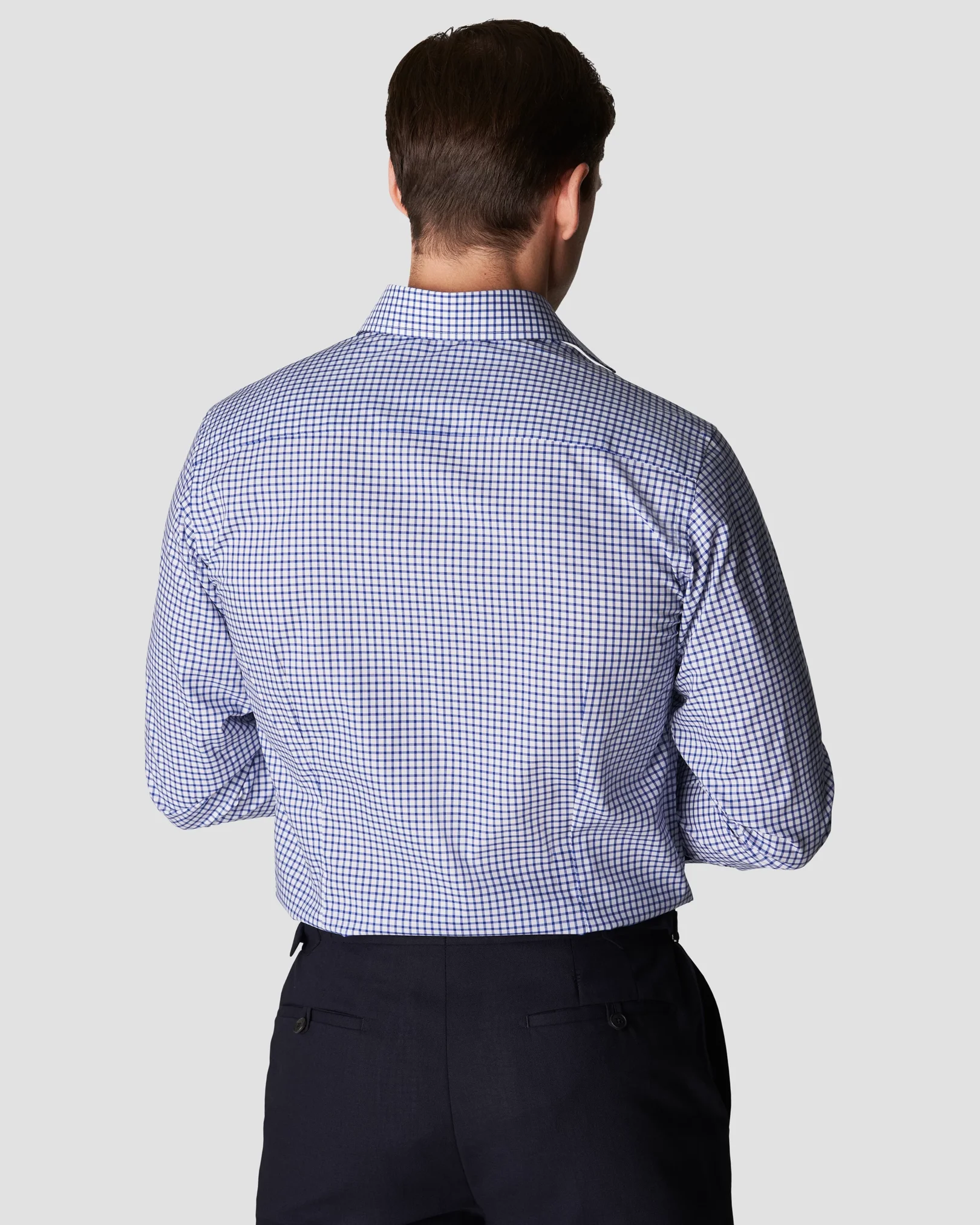 Eton - blue white check stretch shirt