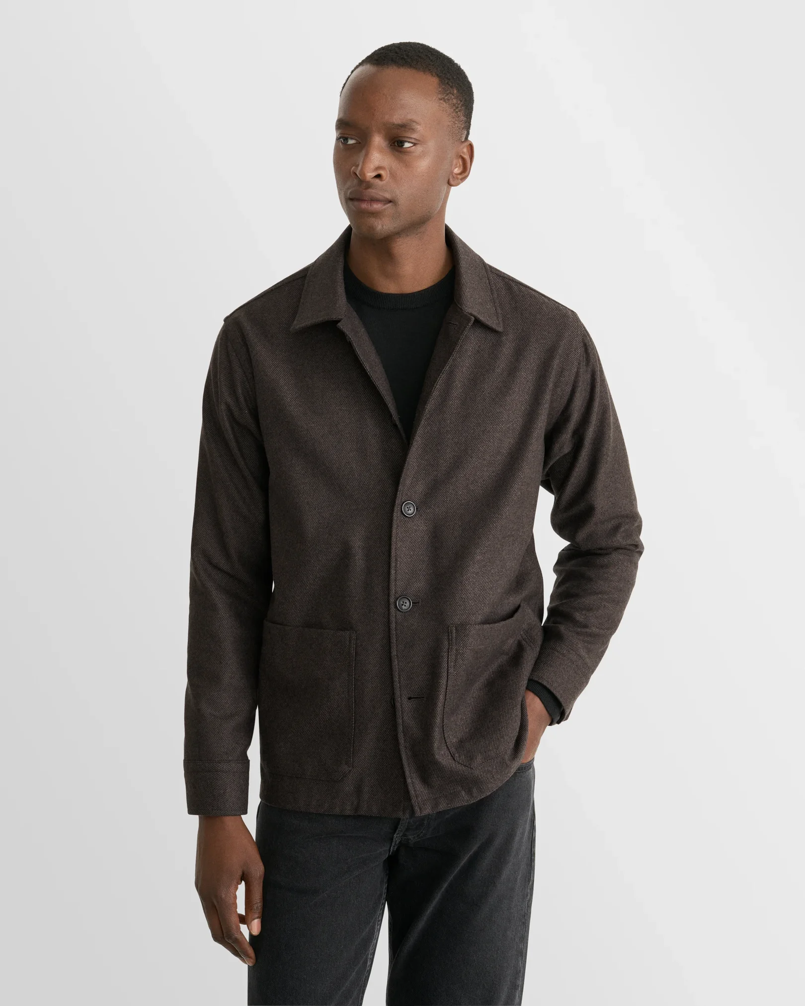 Eton - dark brown wool cashmere two pocket jacket