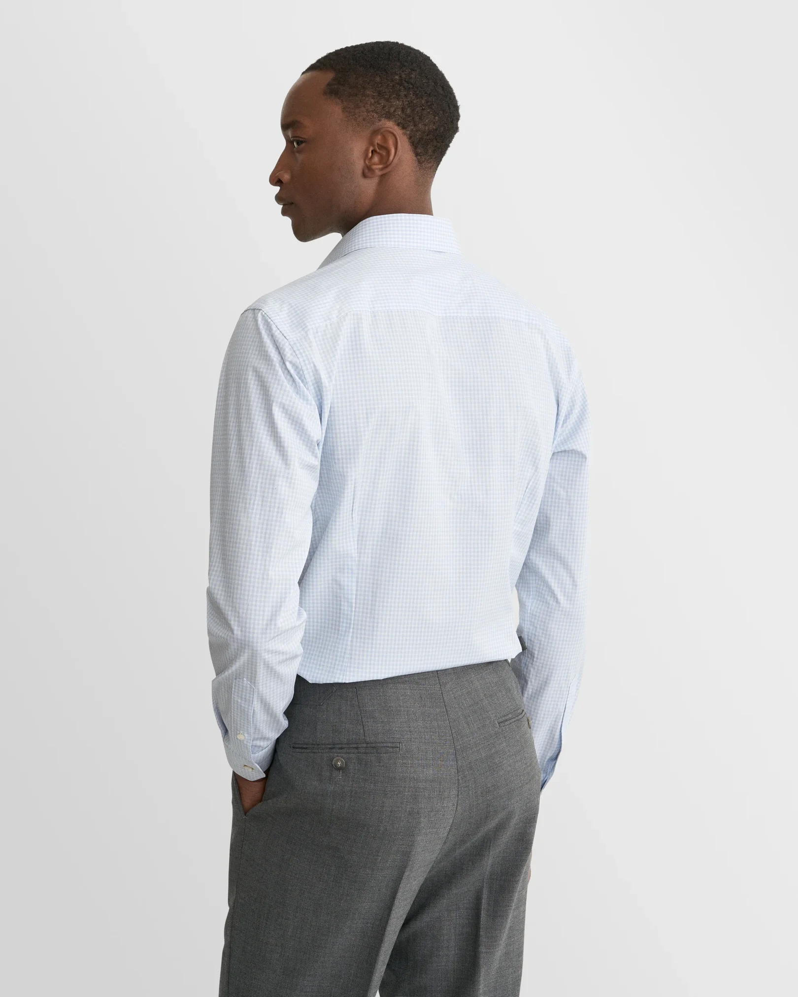 Eton - light blue check supima 263