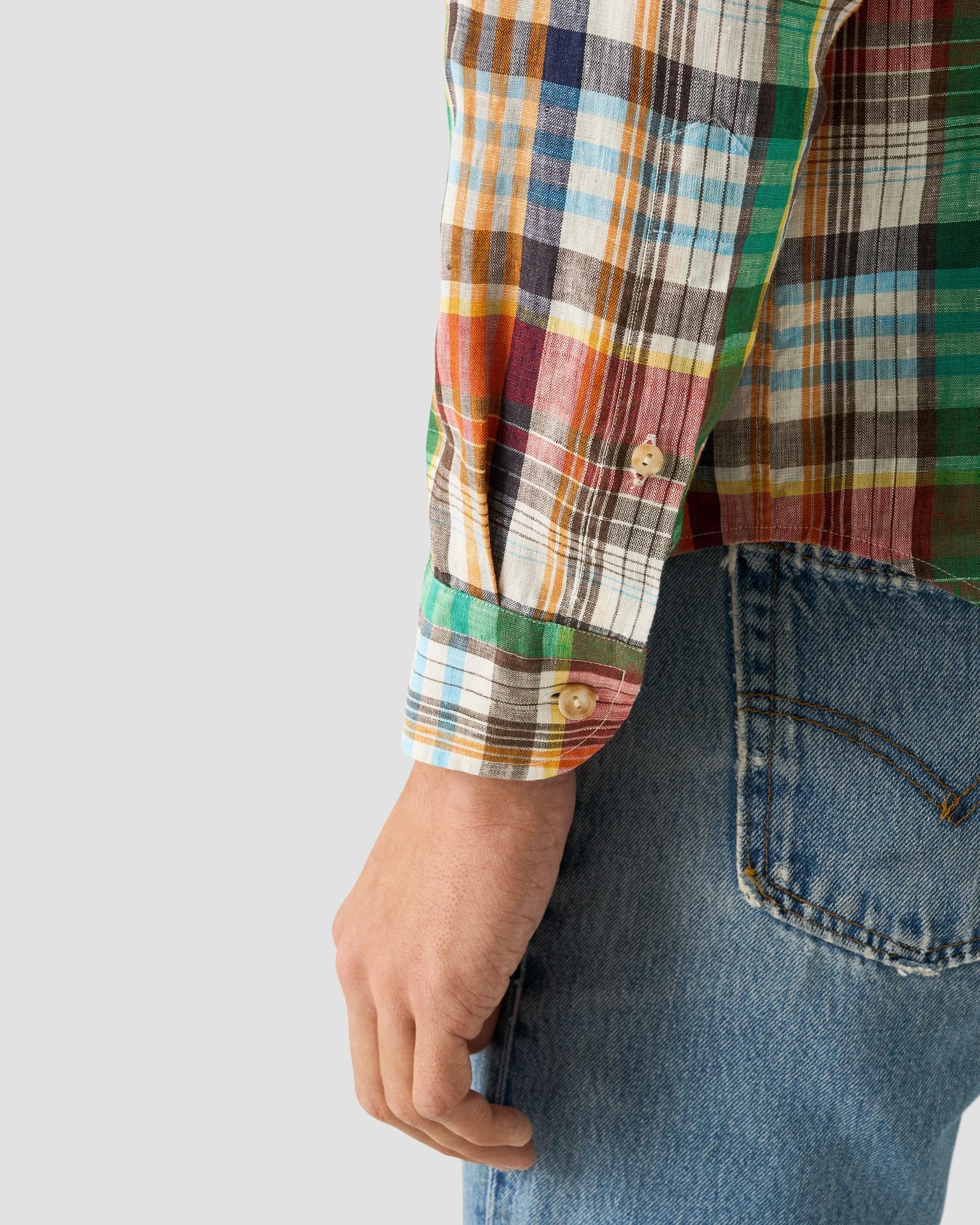 Eton - Bold Check Linen Shirt