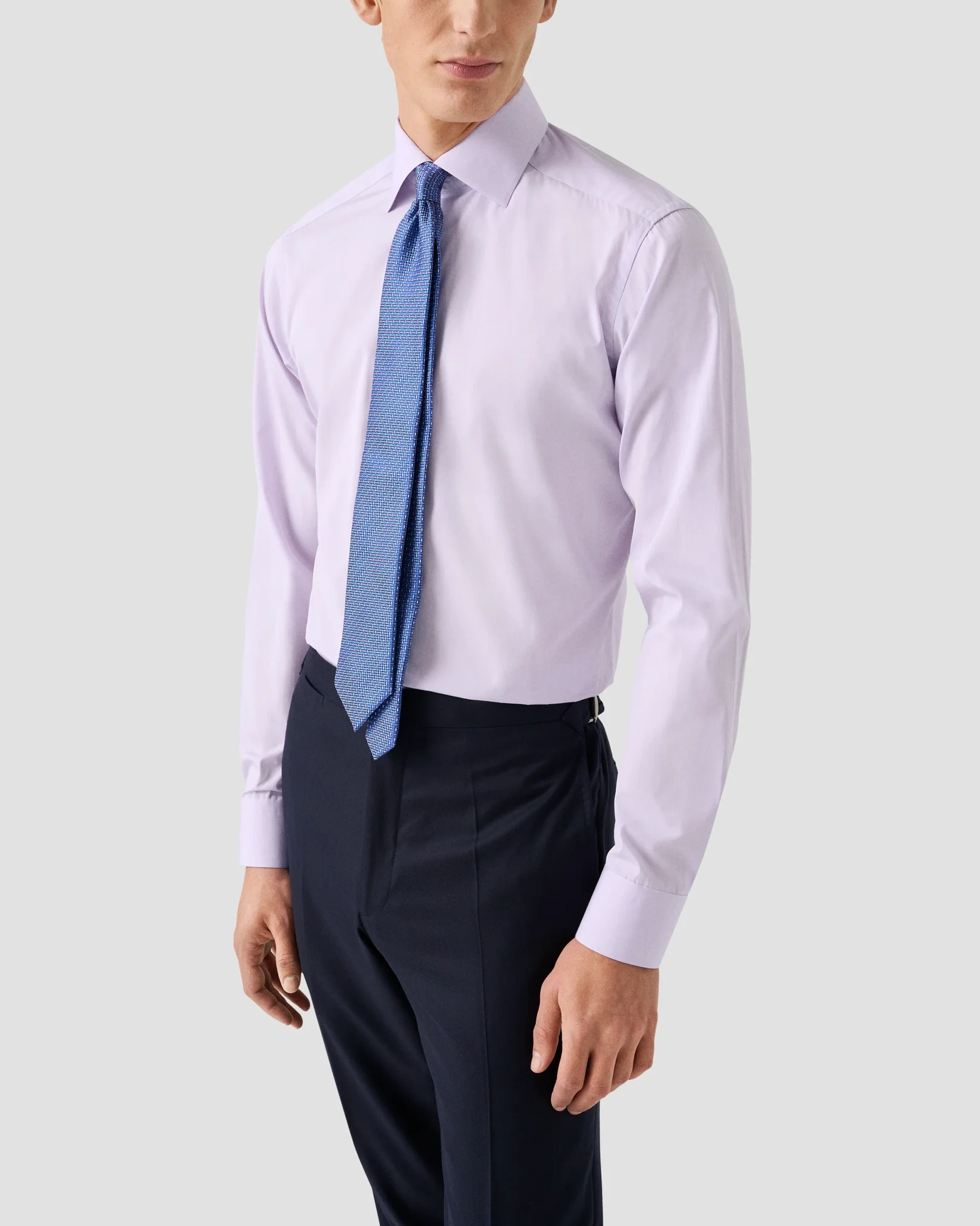 Eton - light purple fine poplin cut away collar single cuff